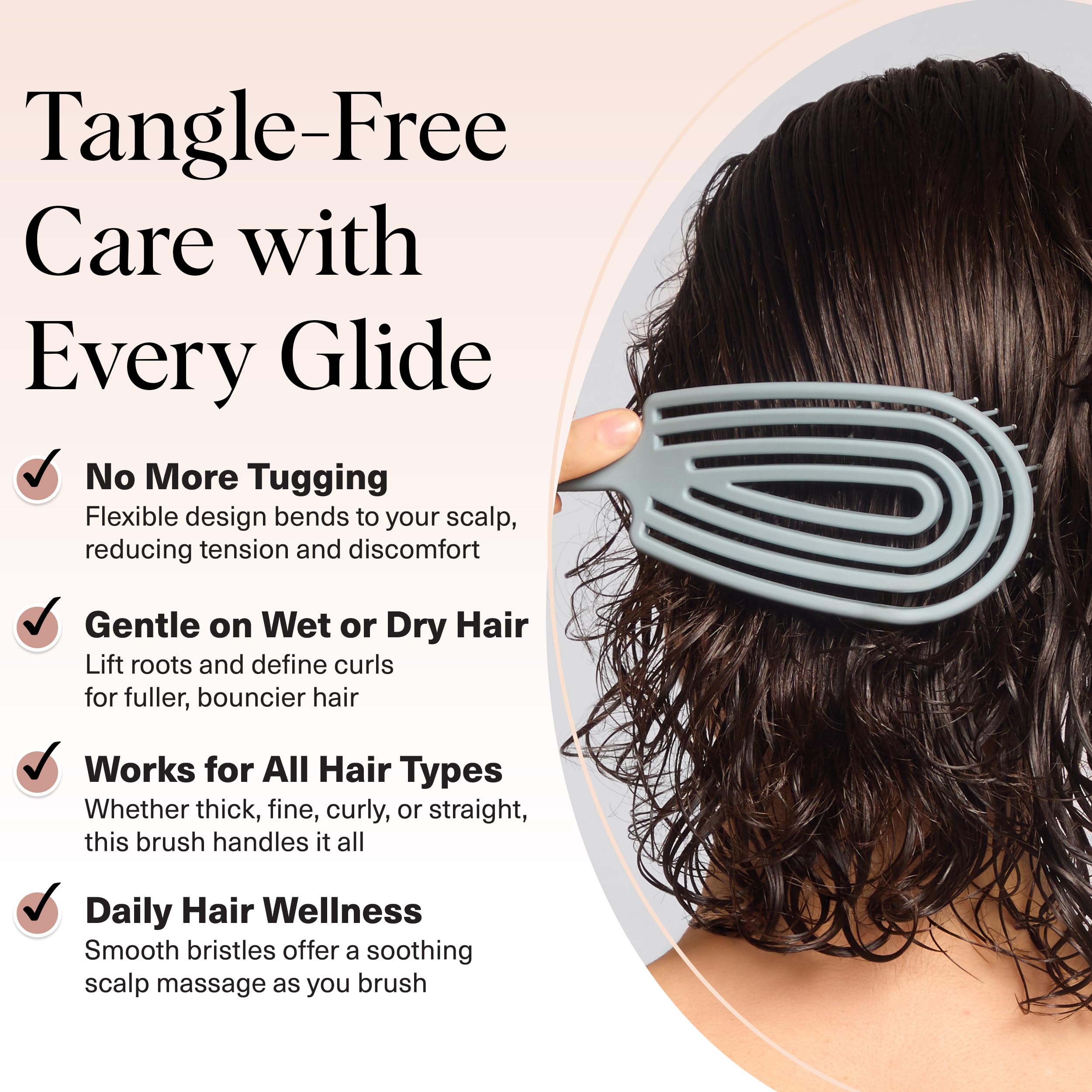 Kitsch Detangler: marco flexible para cabello, se adapta al contorno de la cabeza.