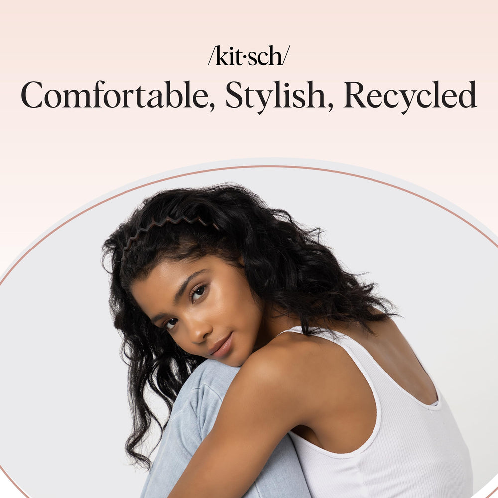 Diadema Zig Zag de Kitsch, paquete de dos piezas, regalo ideal para mujeres.