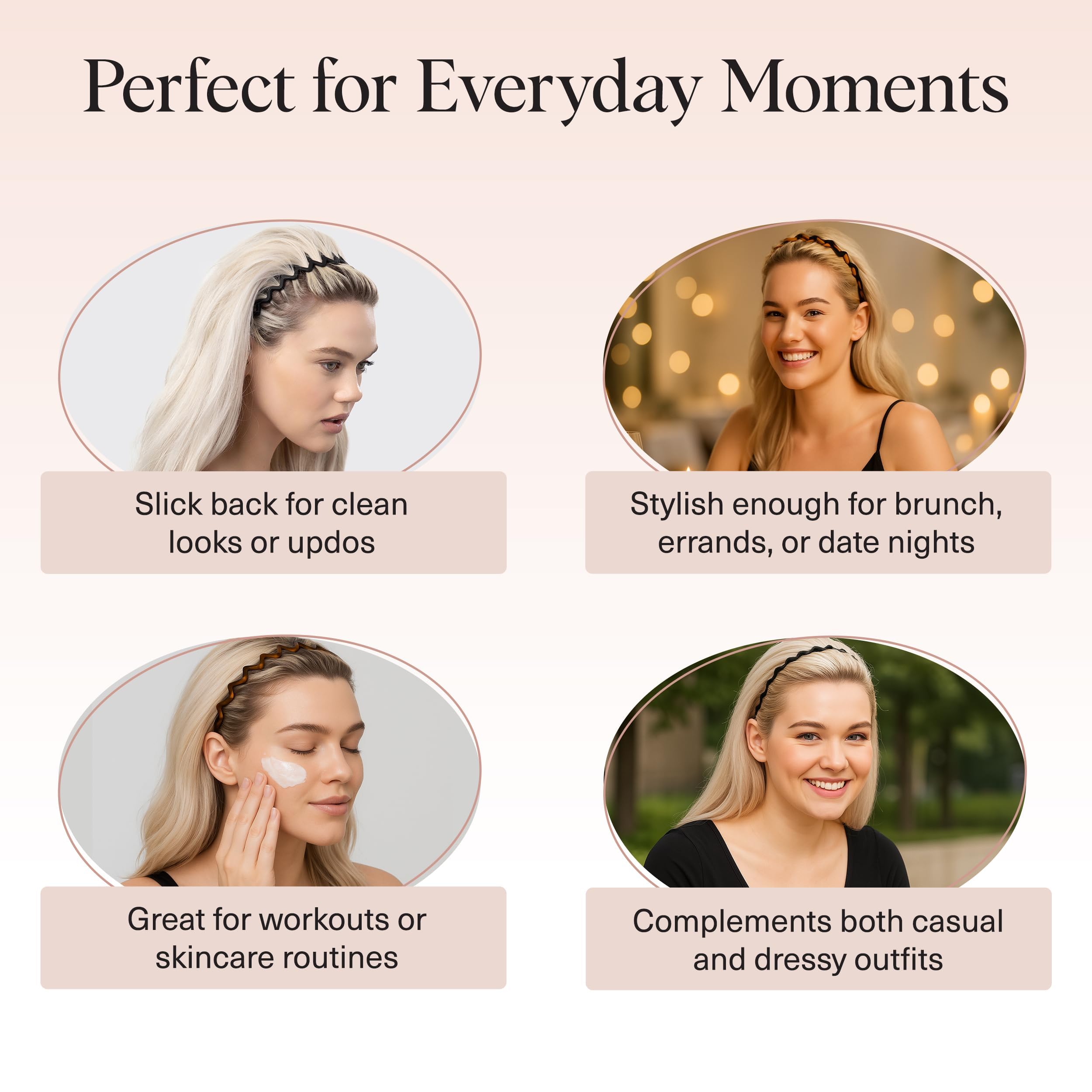 Diadema Zig Zag de Kitsch, plástico reciclado para un estilo sostenible.