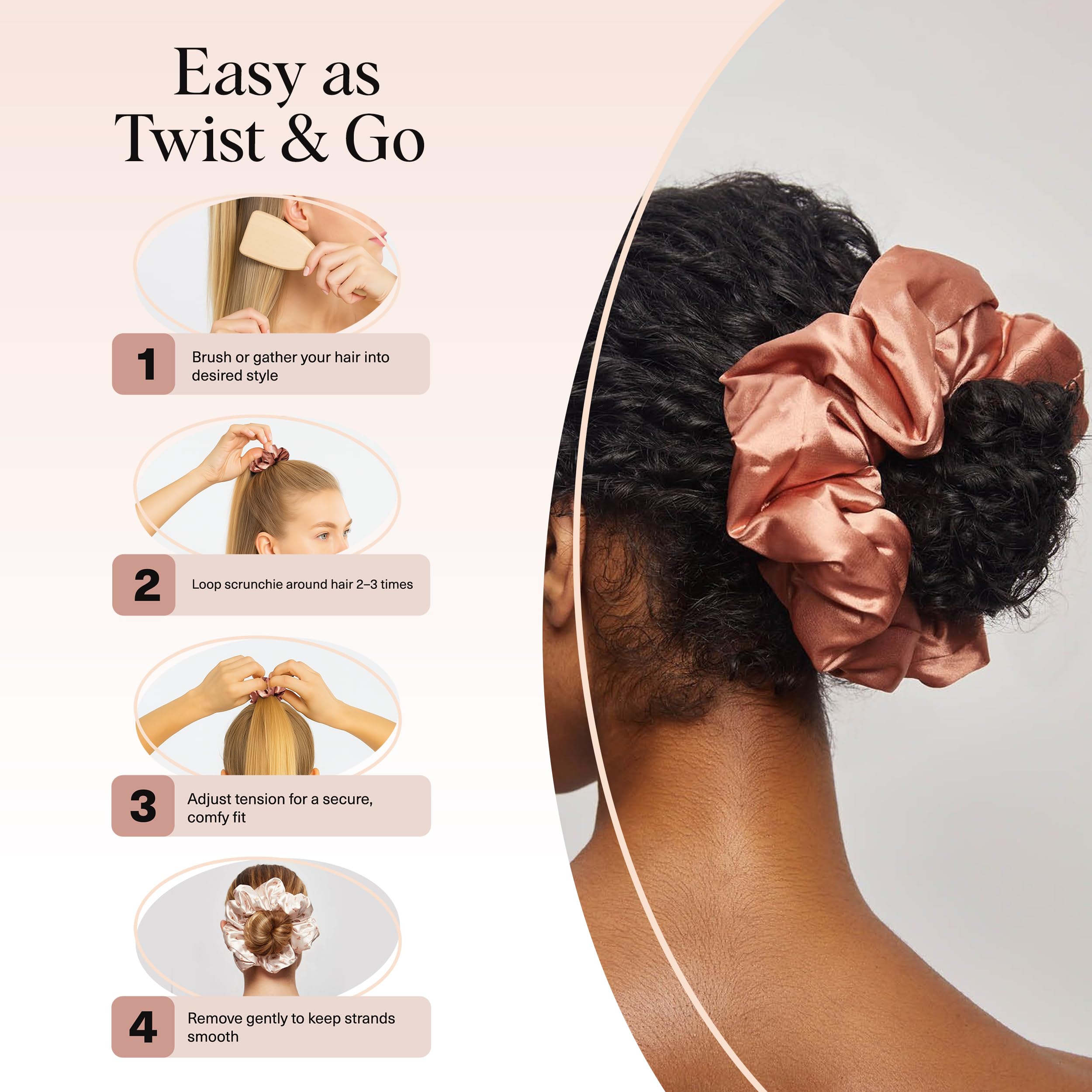 Agarre firme en cabello grueso sin estirar ni quebrar