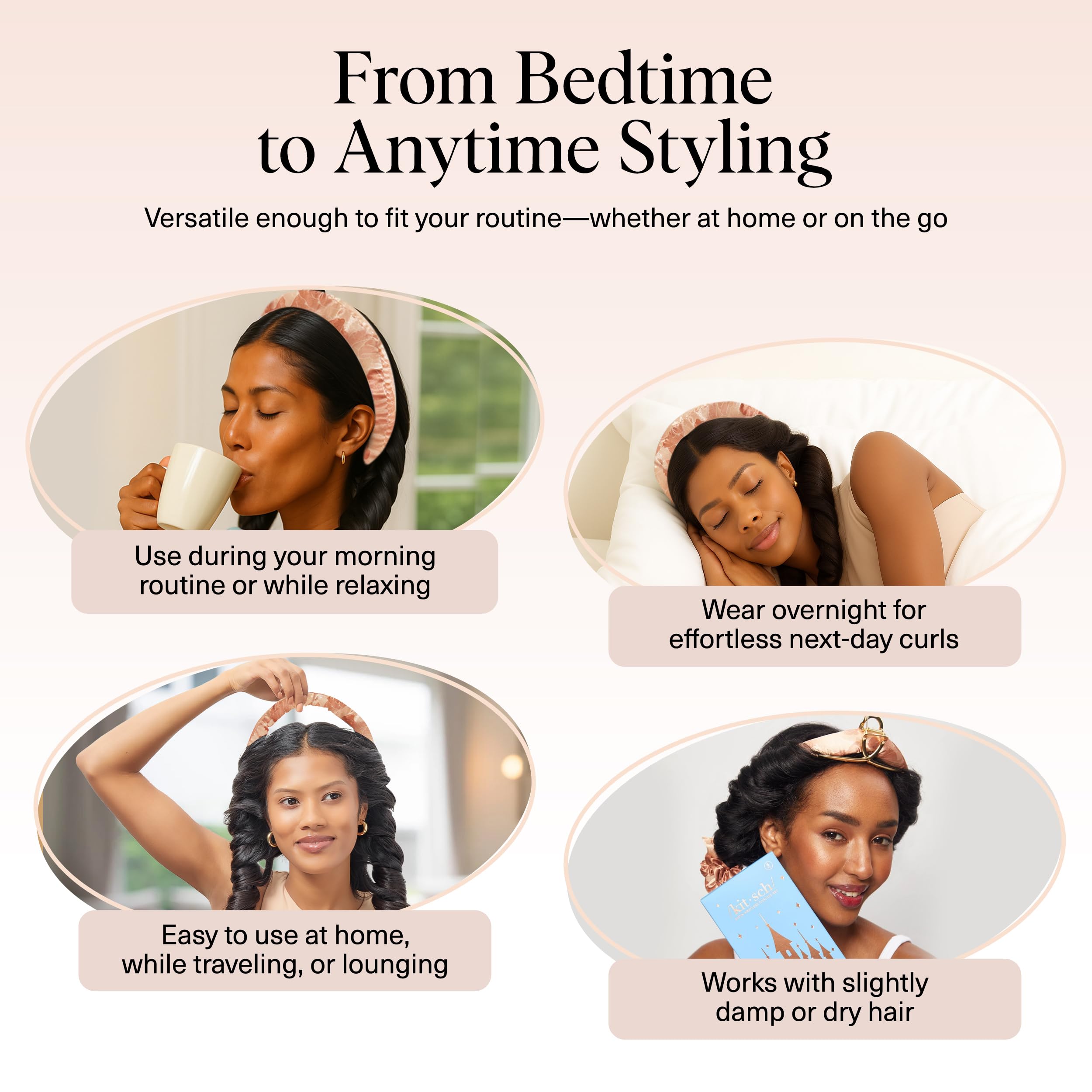 Detalle de satén suave de Kitsch Disney Satin cuida la melena.