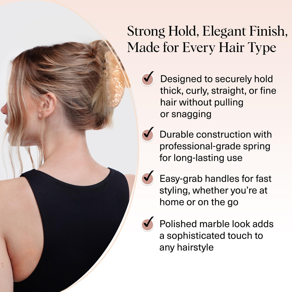 Kitsch garra de mármol, uso diario para peinados rápidos.