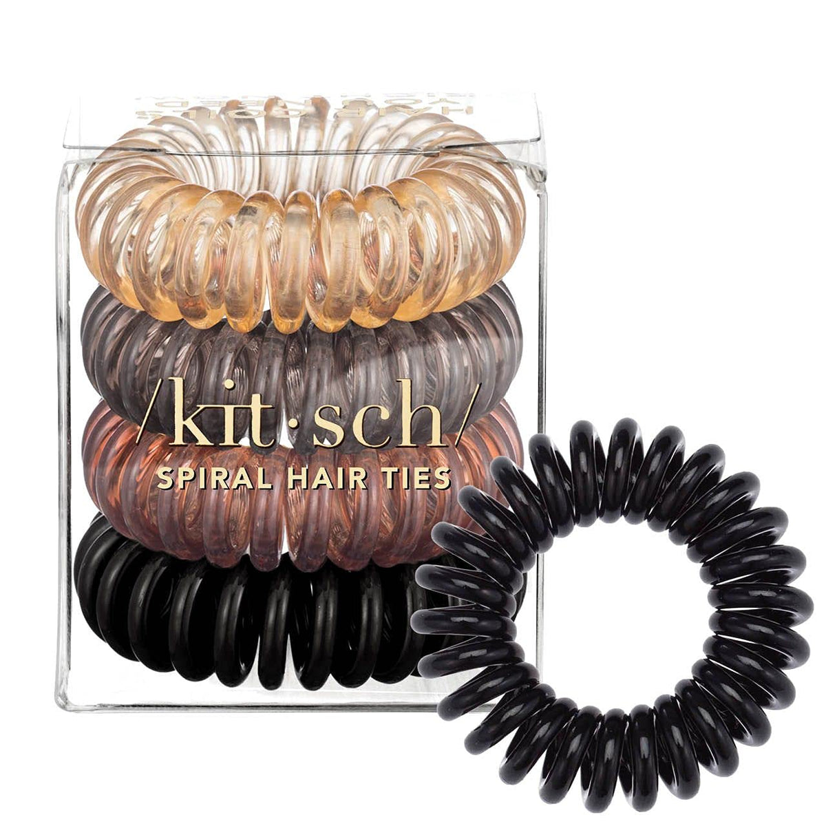 Goma espiral Kitsch para pelo moreno, uso diario cómodo y suave.