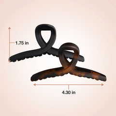 Kitsch grandes clips cabello, agarre fácil, uso diario en tono negro