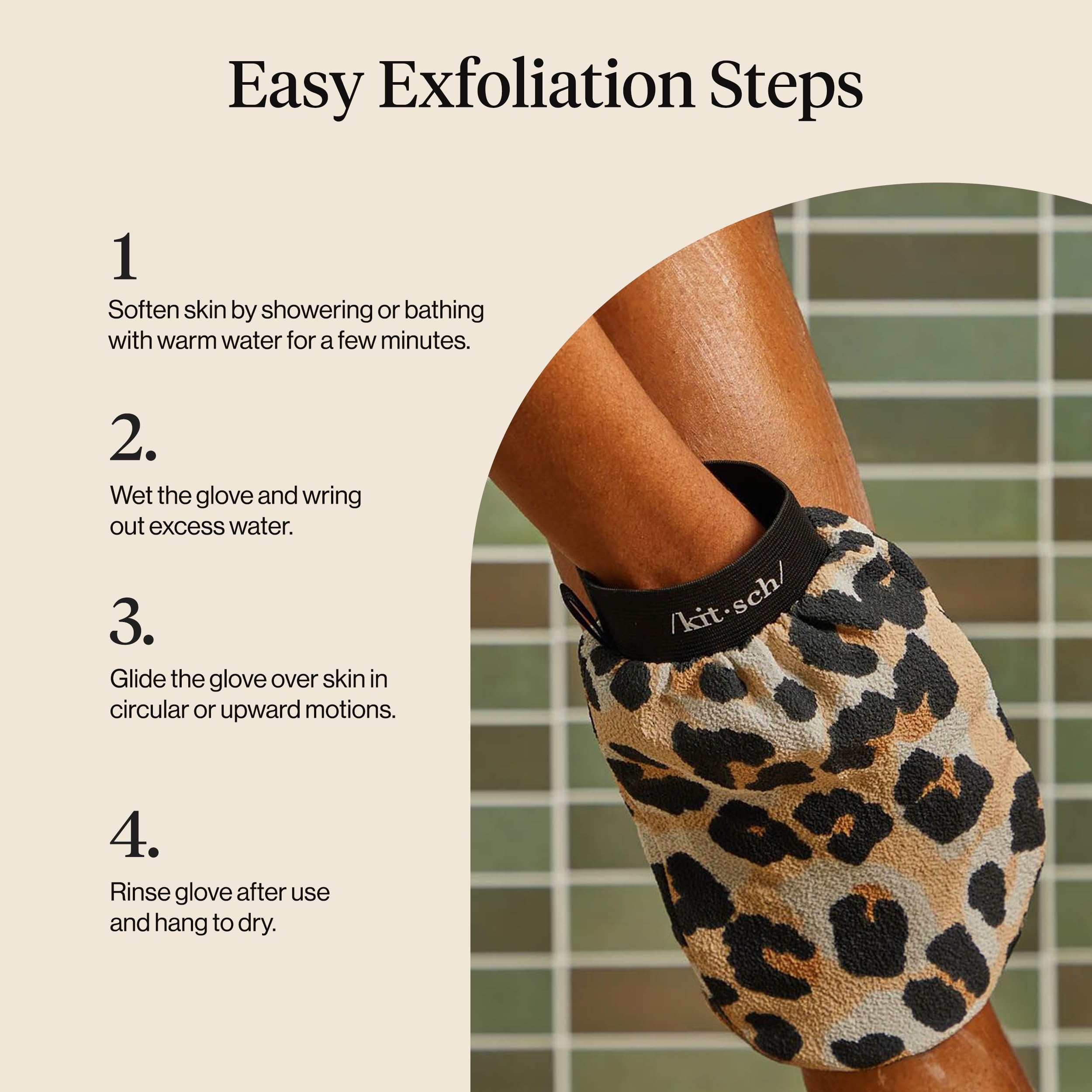 Guante exfoliante de Kitsch, ideal como regalo de cuidado personal