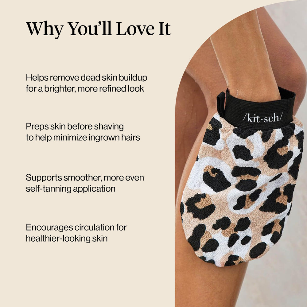 Guante exfoliante de Kitsch, diseño ergonómico para un agarre cómodo