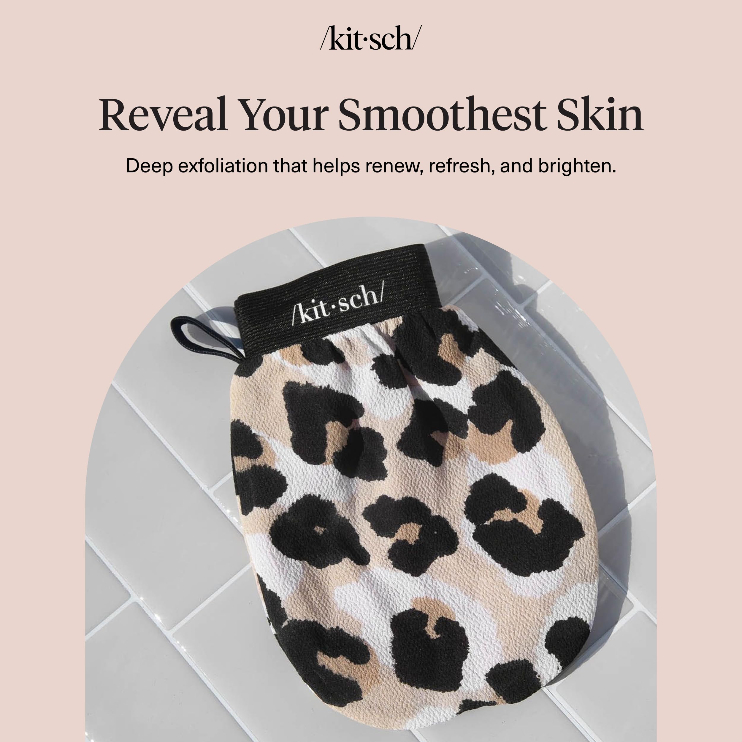 Guante exfoliante de Kitsch para ducha, sensación de spa en casa