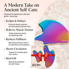 Kitsch Gua Sha de acero inoxidable, definición de la mandíbula mediante masajes precisos.
