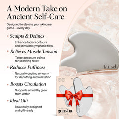 Kitsch gua sha para drenaje linfático, mejora la circulación y reduce la hinchazón