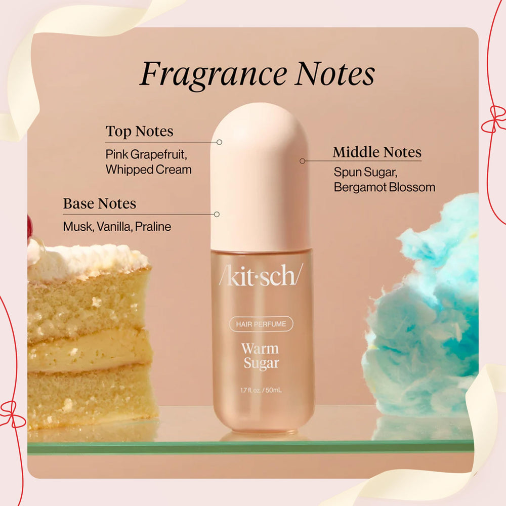 Kitsch Hair Perfume en fundas de almohadas para aroma suave entre lavados.