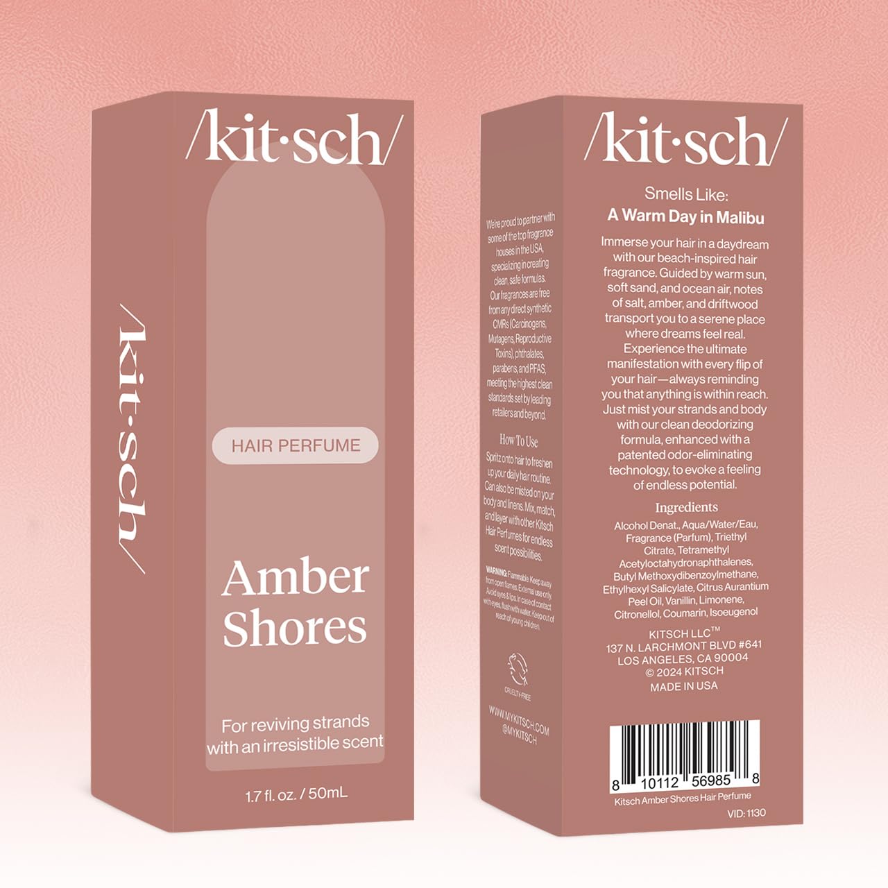 Kitsch Amber Shores: aroma suave para días de trabajo o entrenamiento.