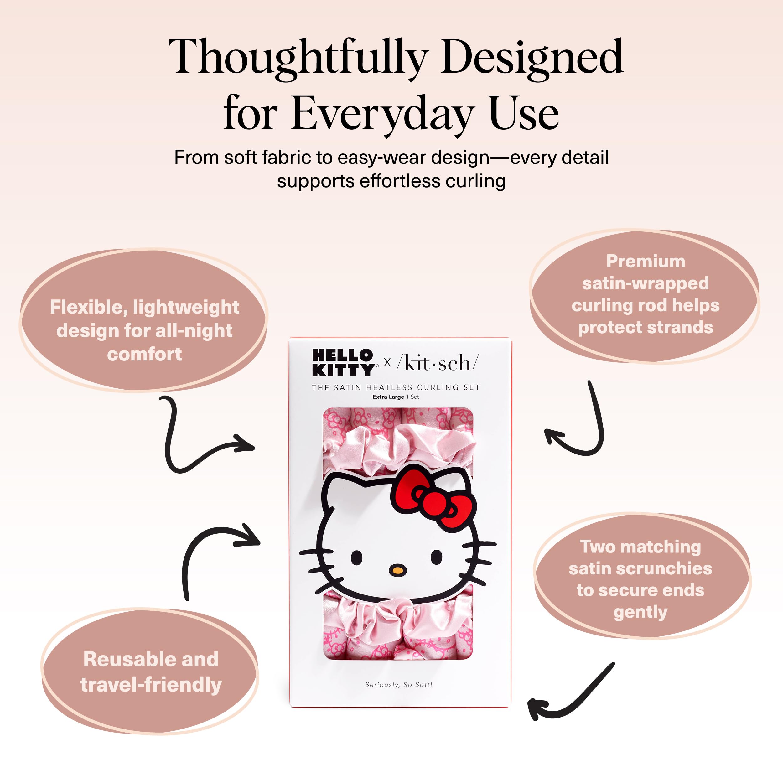 Kitsch Hello Kitty: empaque compacto ideal para regalo y almacenamiento