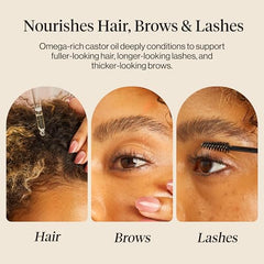 Kitsch huile de ricin, application sourcils pour douceur et définition.