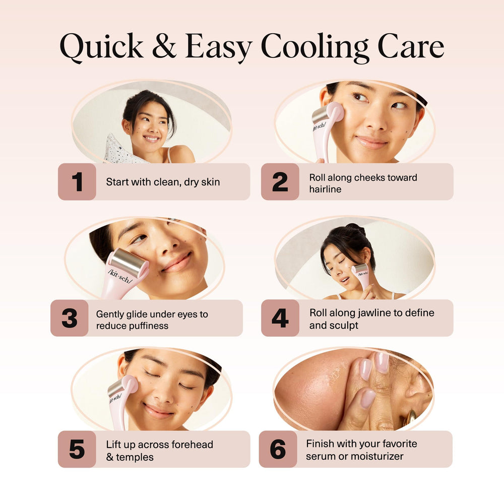 Experiencia spa en casa con el rodillo de hielo Kitsch para uso diario.