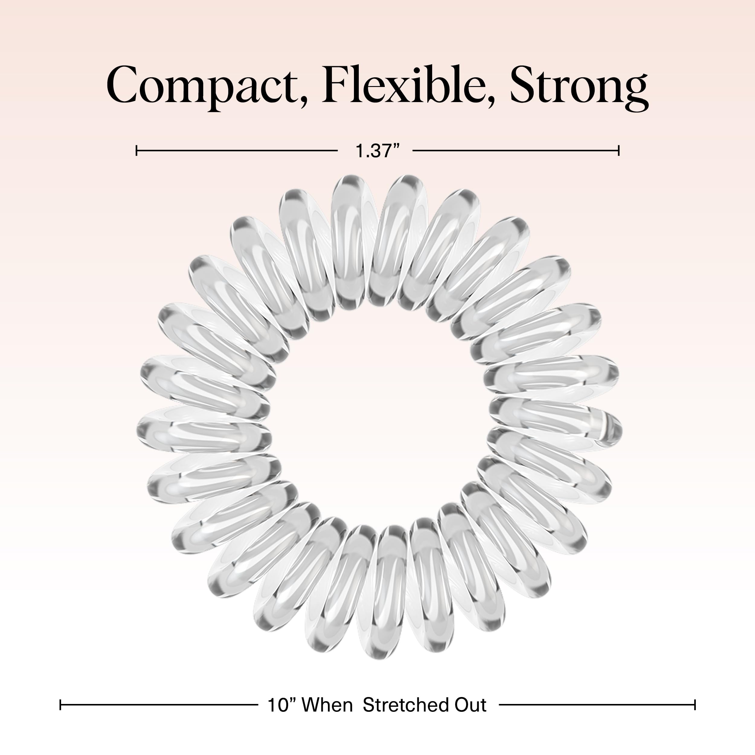 Lazo espiral transparente de Kitsch para uso diario, cómodo durante todo el día.