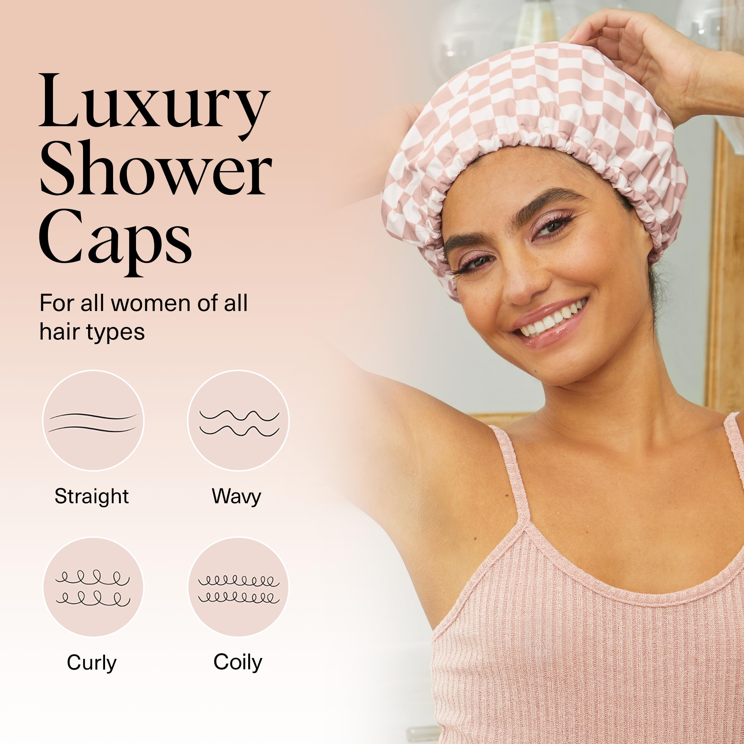 Gorro de Ducha Kitsch con ajuste trasero ofrece comodidad sin deslizamientos