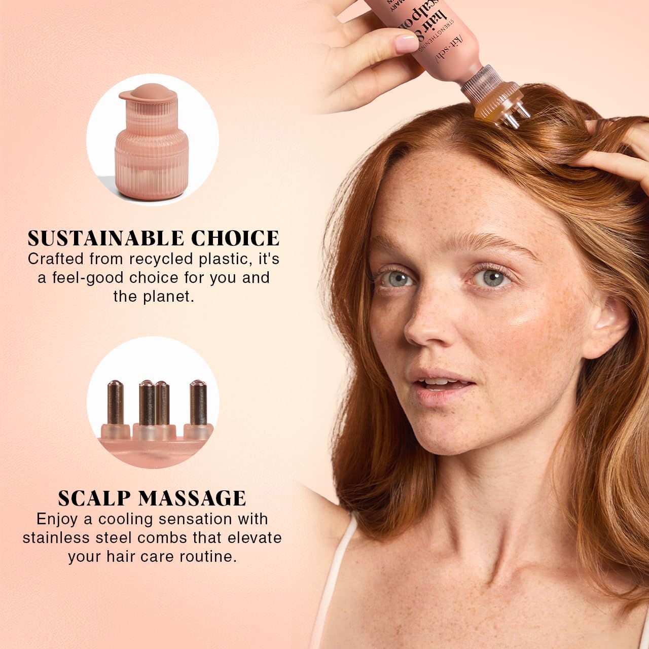 Kitsch masaje suave del cuero cabelludo con cerdas de acero para relajación.