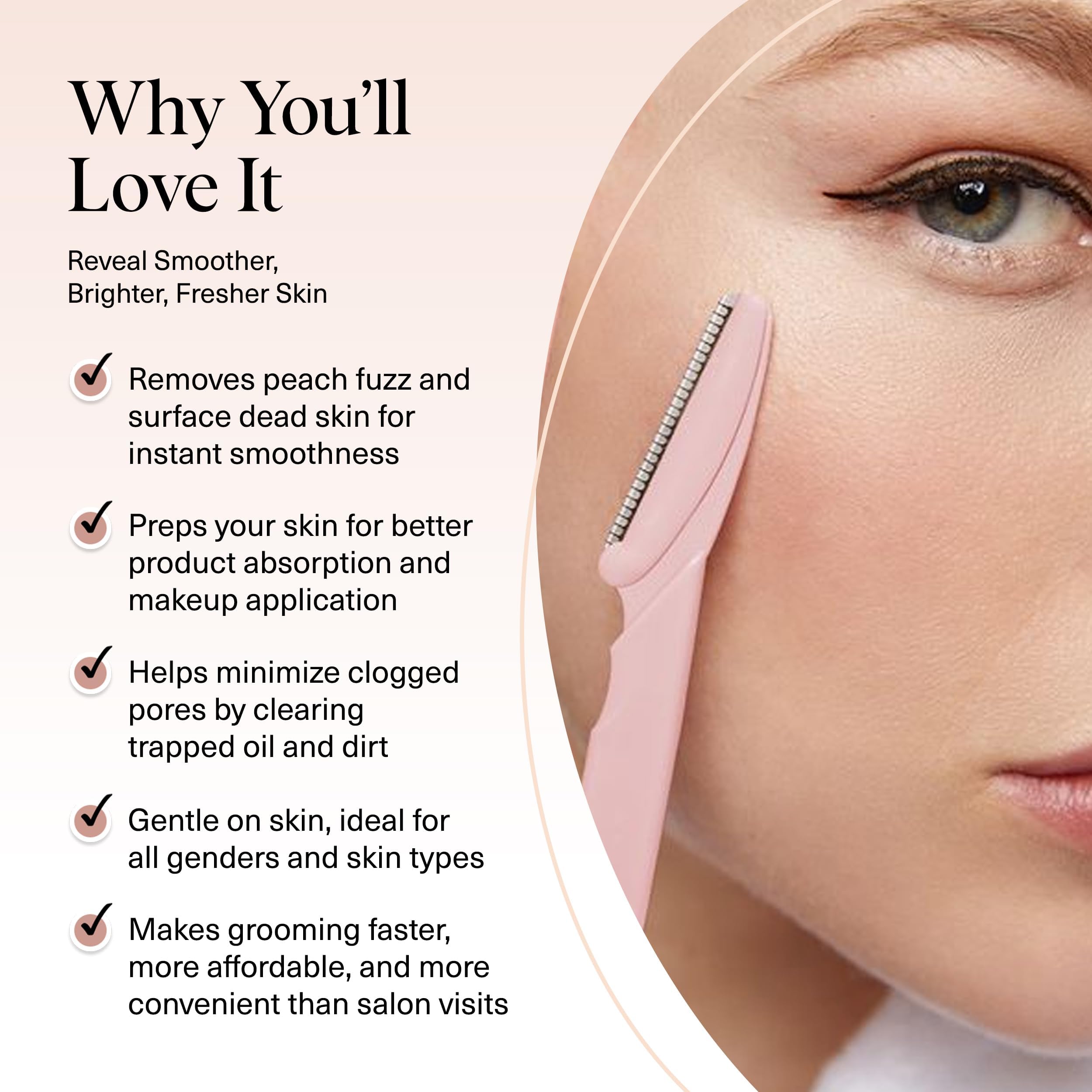 Navaja facial Kitsch prepara la piel para mejor absorción de sueros.