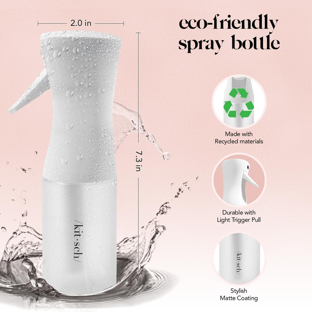 Kitsch pulverizadora de niebla ultra fina para cabello, ideal para refrescar rizos sin saturar.