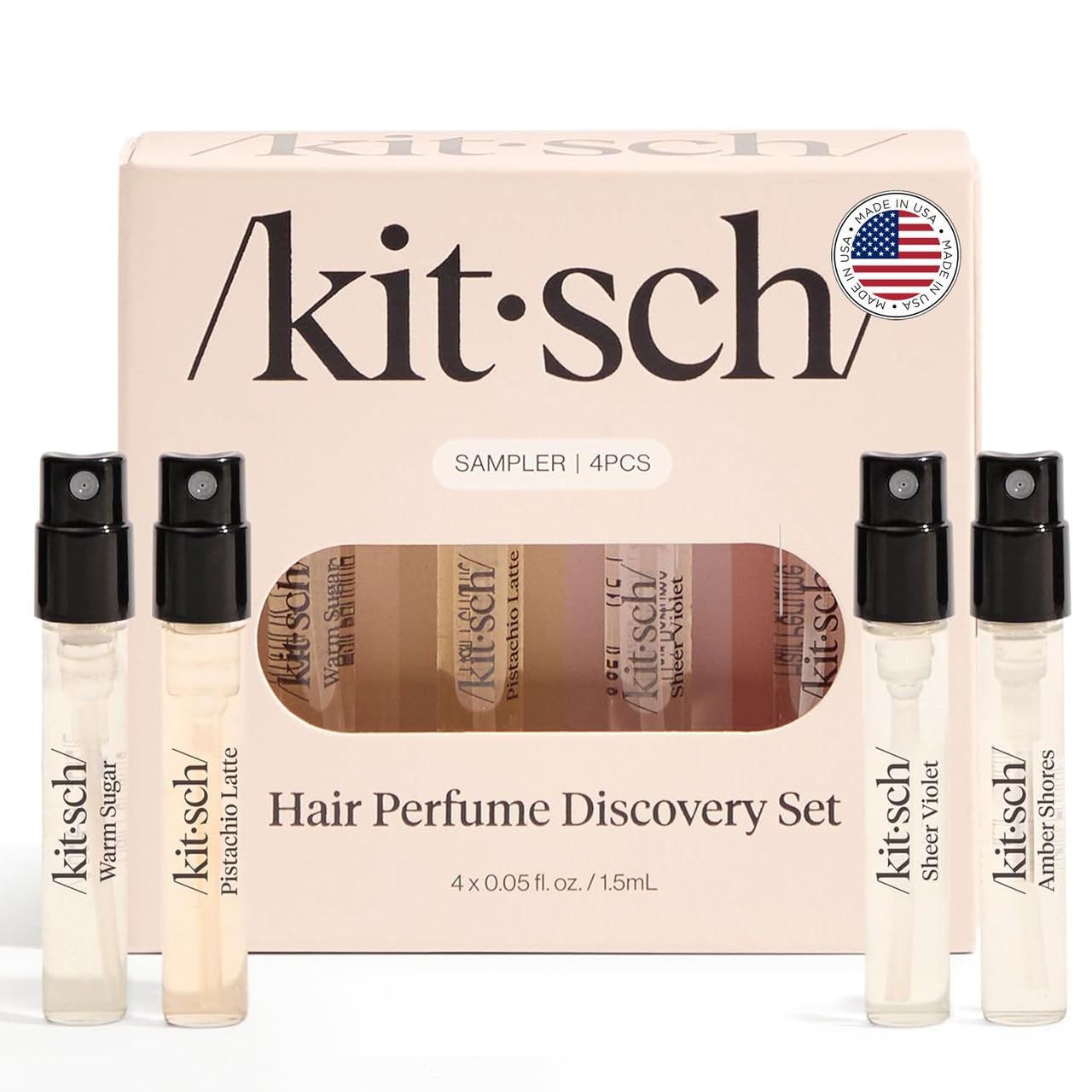 Kitsch perfume para cabello Pistacho Caliente: muestra de viaje para aroma duradero.