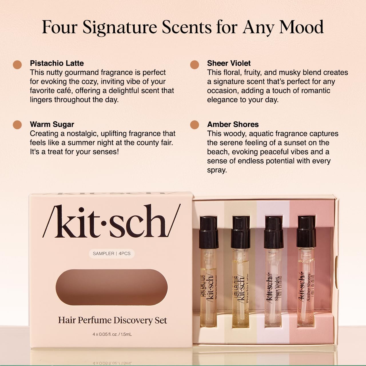 Kitsch perfume para cabello Olas de Ámbar: experiencia de frescura sin esfuerzo.