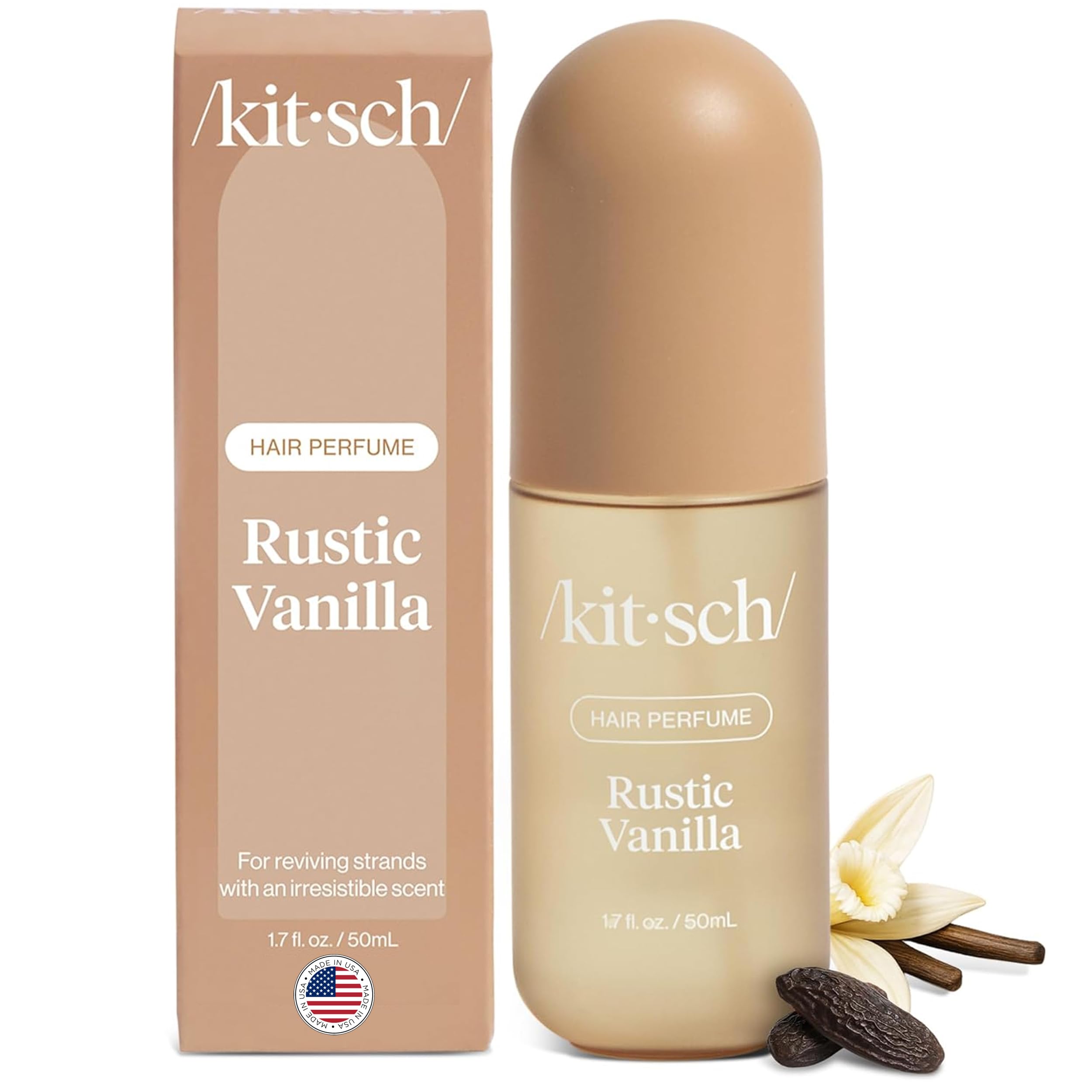 Kitsch perfume cabellos vainilla rústica; aroma suave y duradero para uso diario.