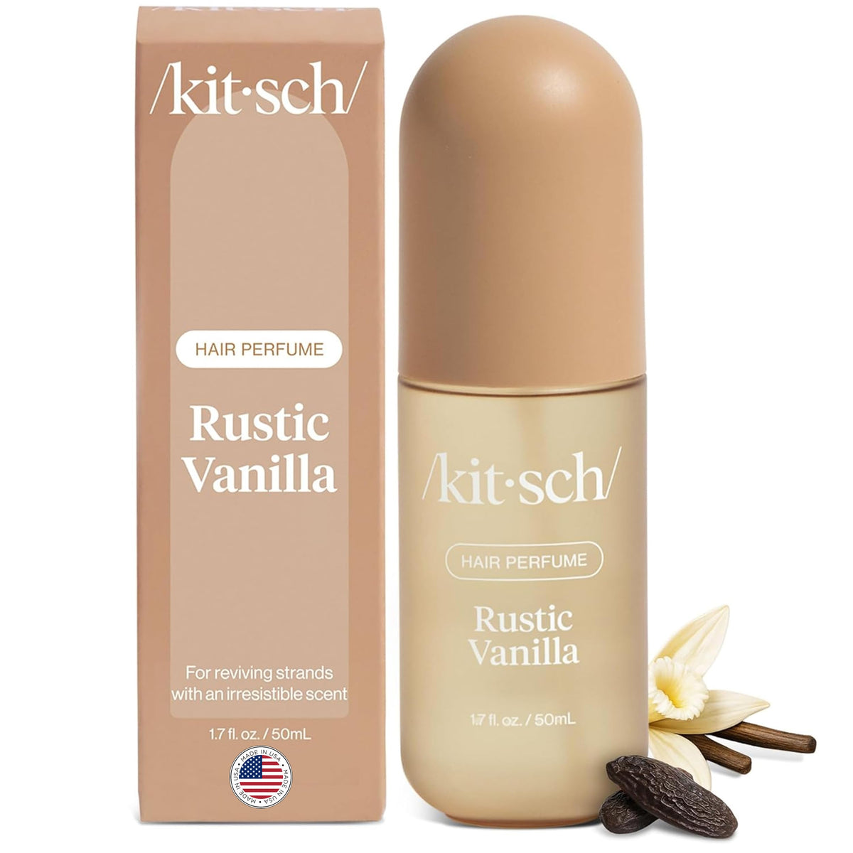 Kitsch perfume cabellos vainilla rústica; aroma suave y duradero para uso diario.
