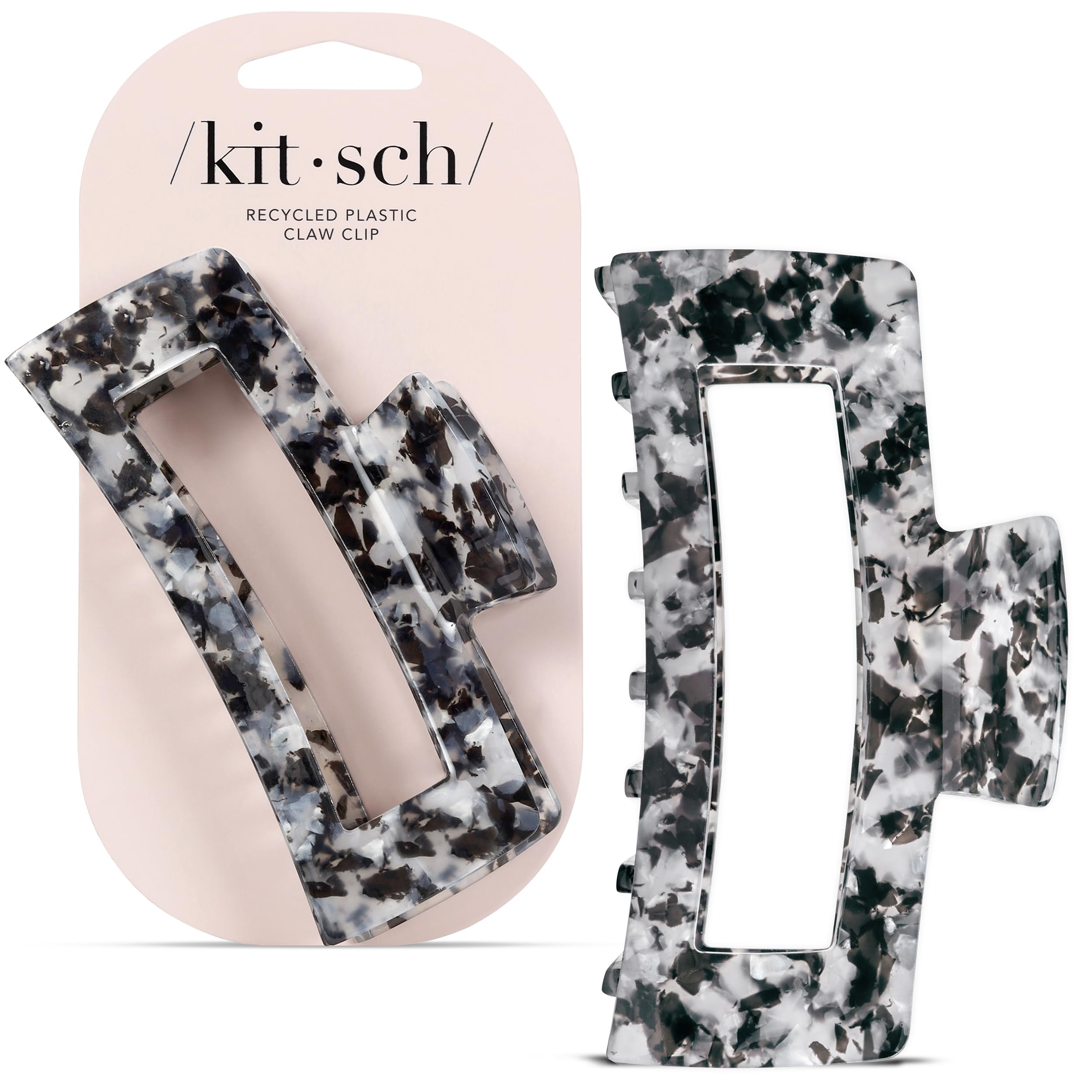 Kitsch pinza para cabello jumbo negro, sujeción estable para peinados diarios.