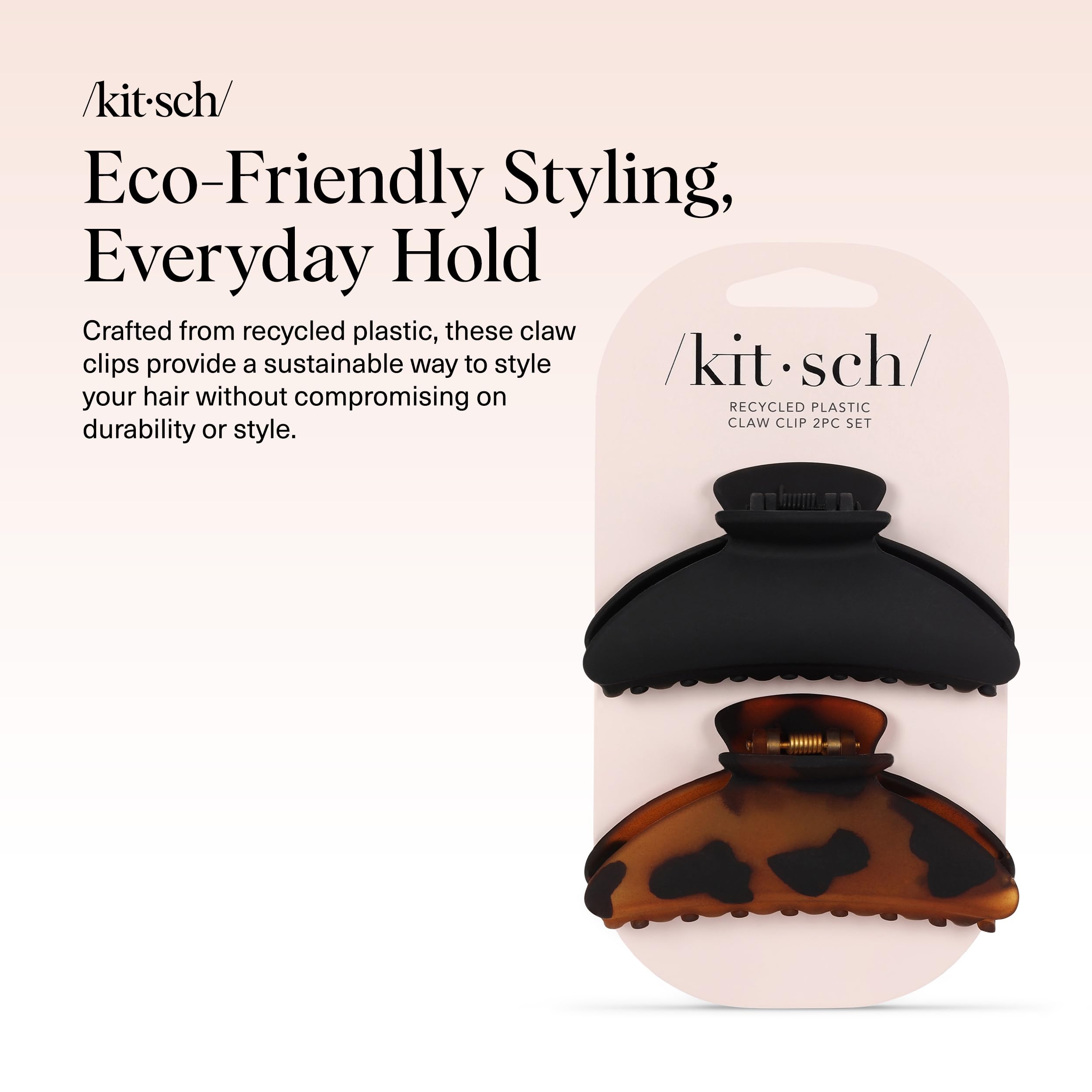 Kitsch pinza garra para cabello grueso ofrece agarre seguro para peinados.