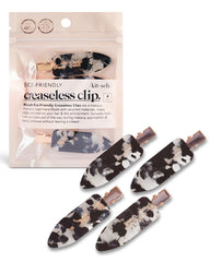 Pinzas Kitsch sin pliegues en terrazzo negro, agarre suave y seguro para peinar