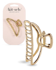 Pinza de metal dorada Kitsch, detalle brillante para un look pulido.
