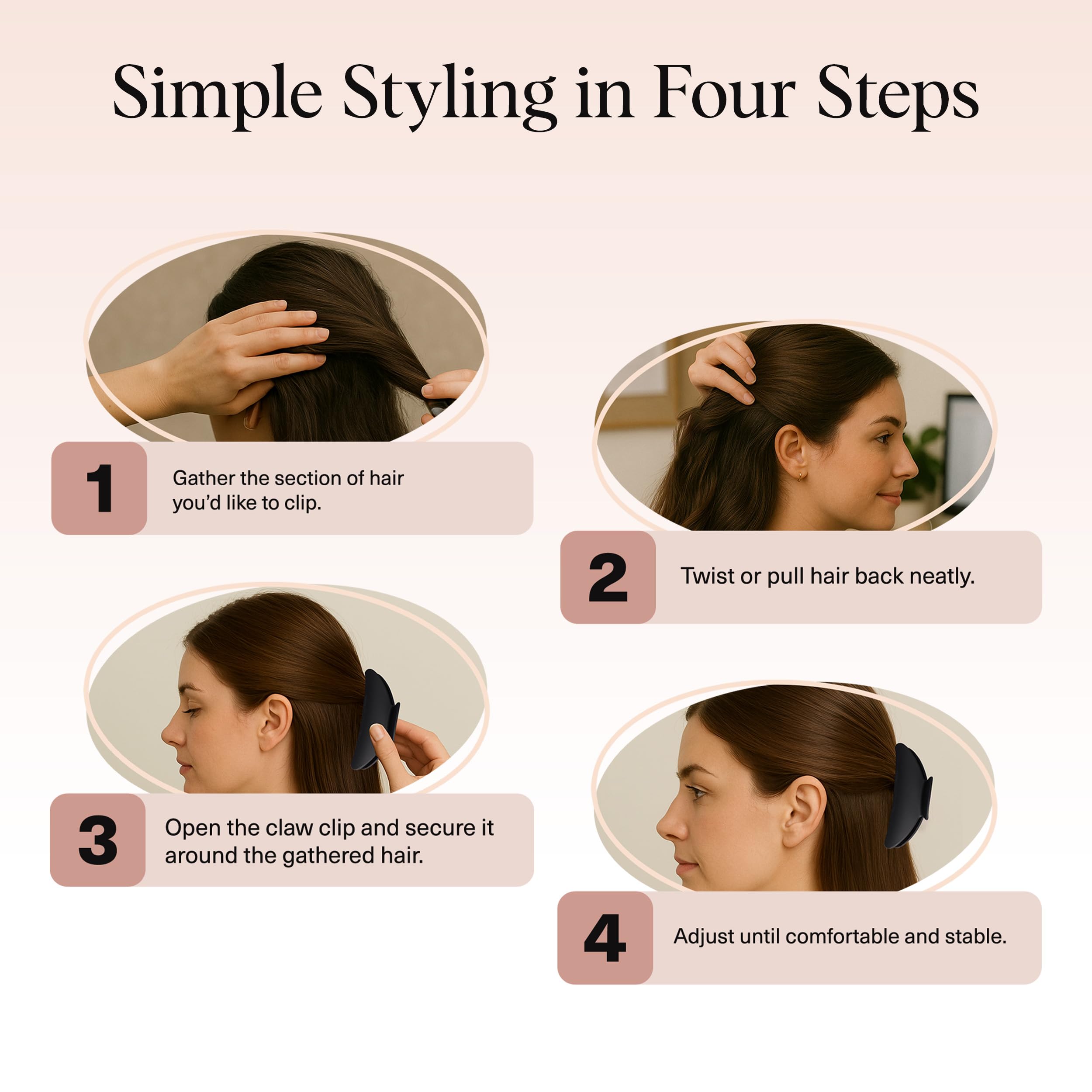 Kitsch regalo para mujer: dos clips negros y carey.