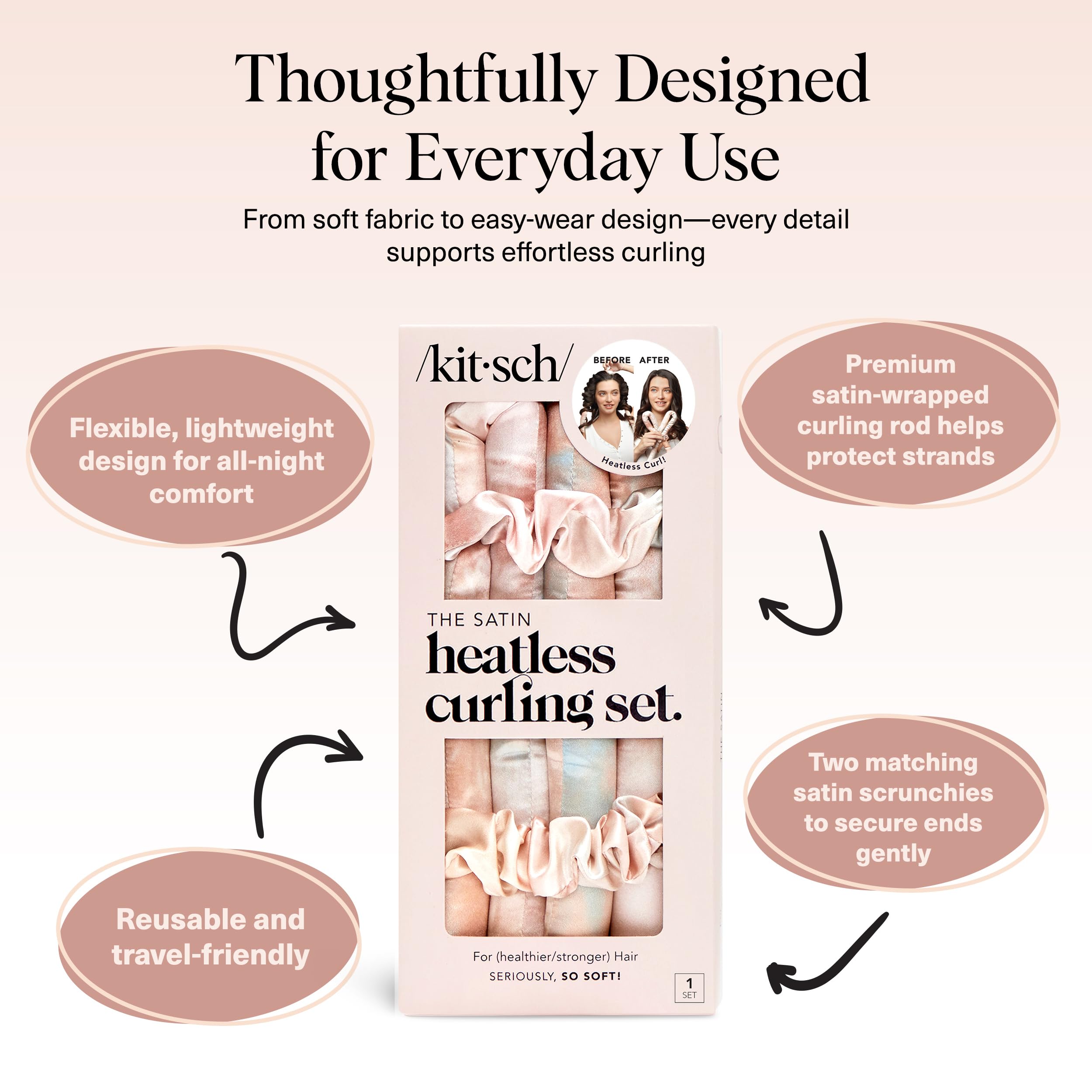 Kitsch uso nocturno cómodo para dormir sin dañar el cabello.