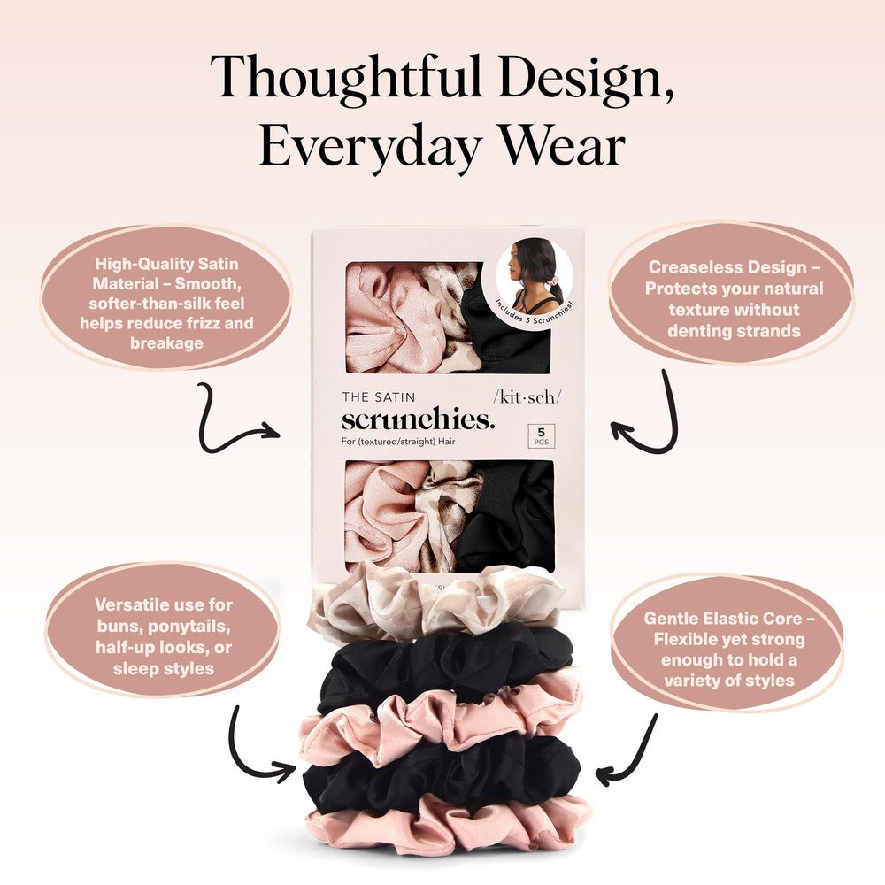 Kitsch Satin Scrunchies para dormir: mantiene el cabello suave y sin marcas durante la noche