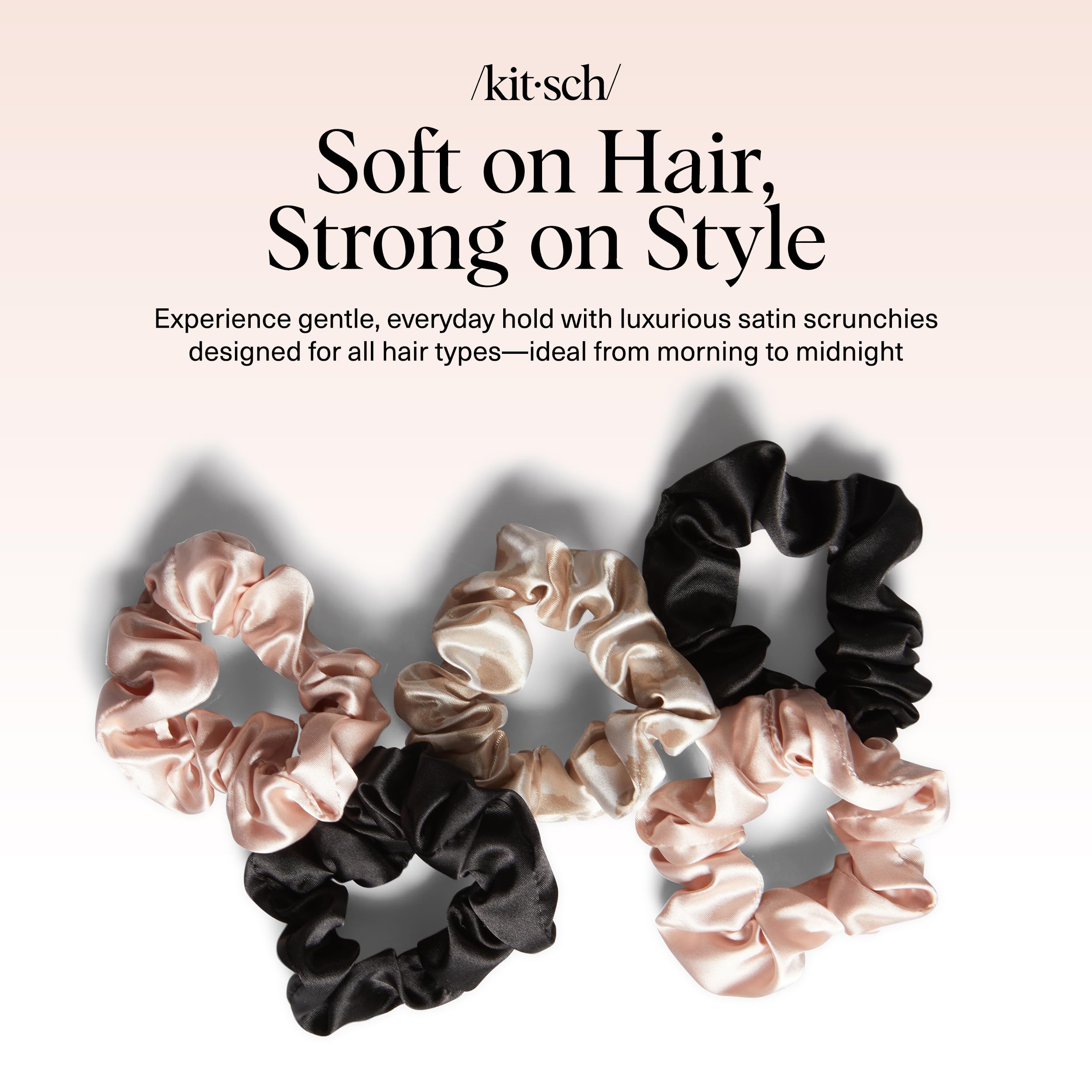 Kitsch Satin Scrunchies juego de 5 piezas para combinaciones fáciles