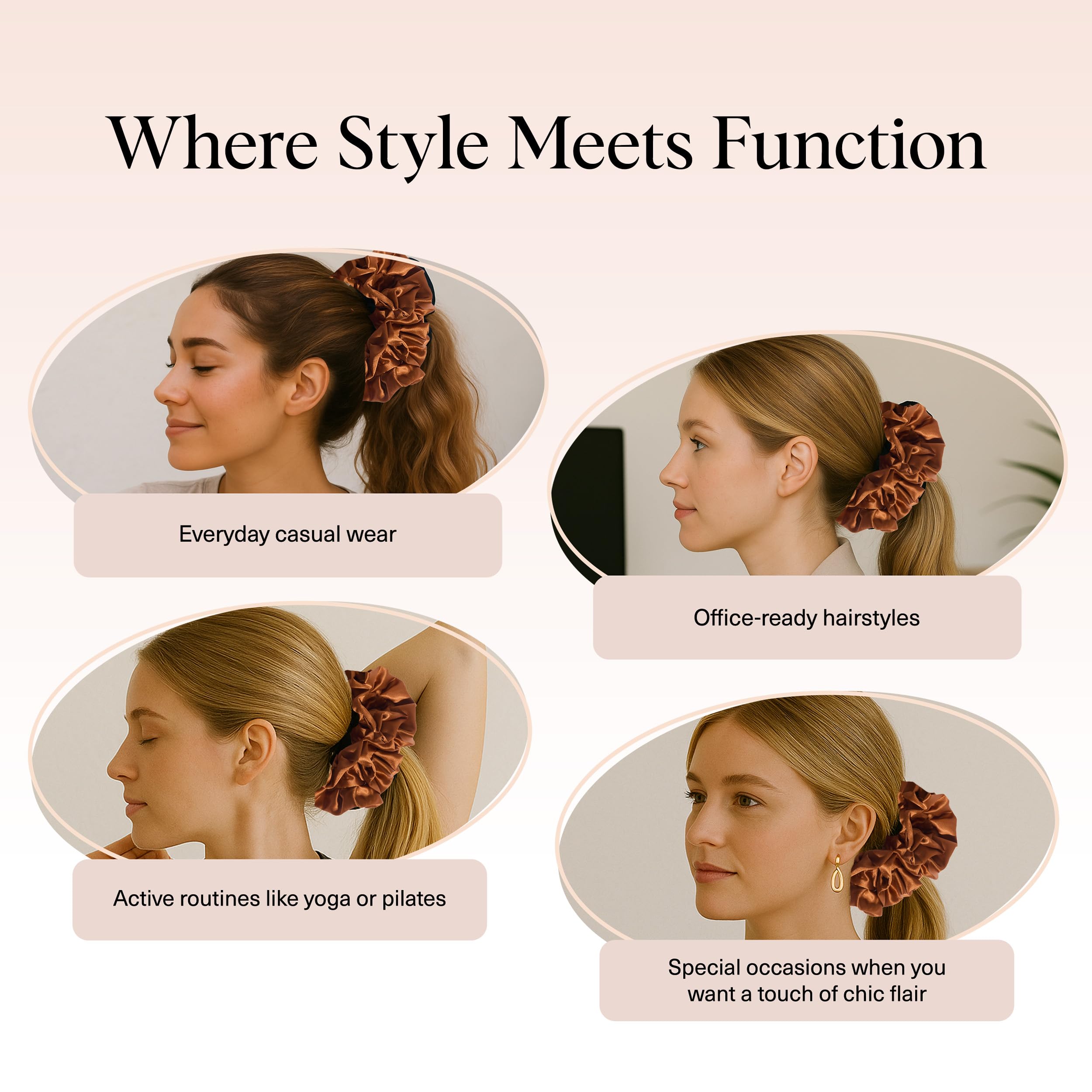 Kitsch scrunchie satén reciclado diseño eco-amigable y a la moda