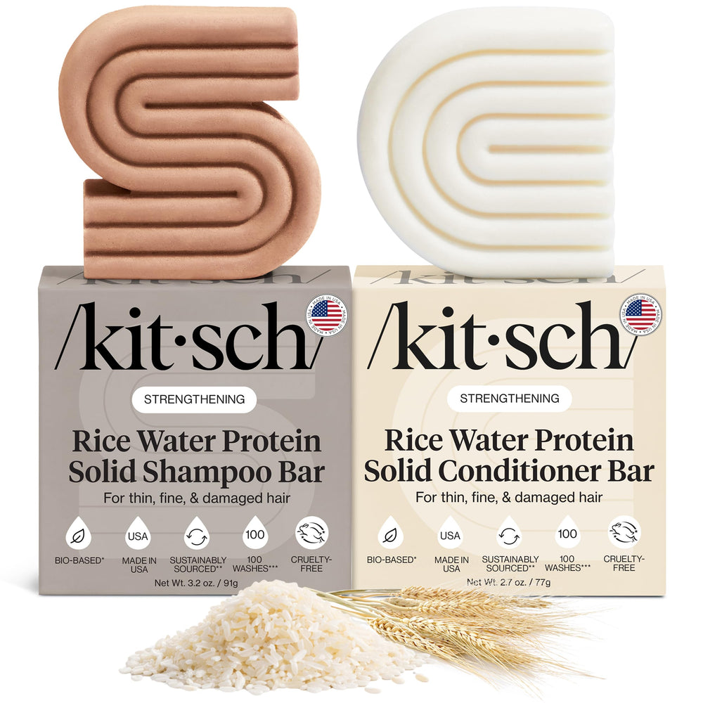 Kitsch Shampoing Solide à l’Eau de Riz, emballage écoresponsable pour zéro déchet