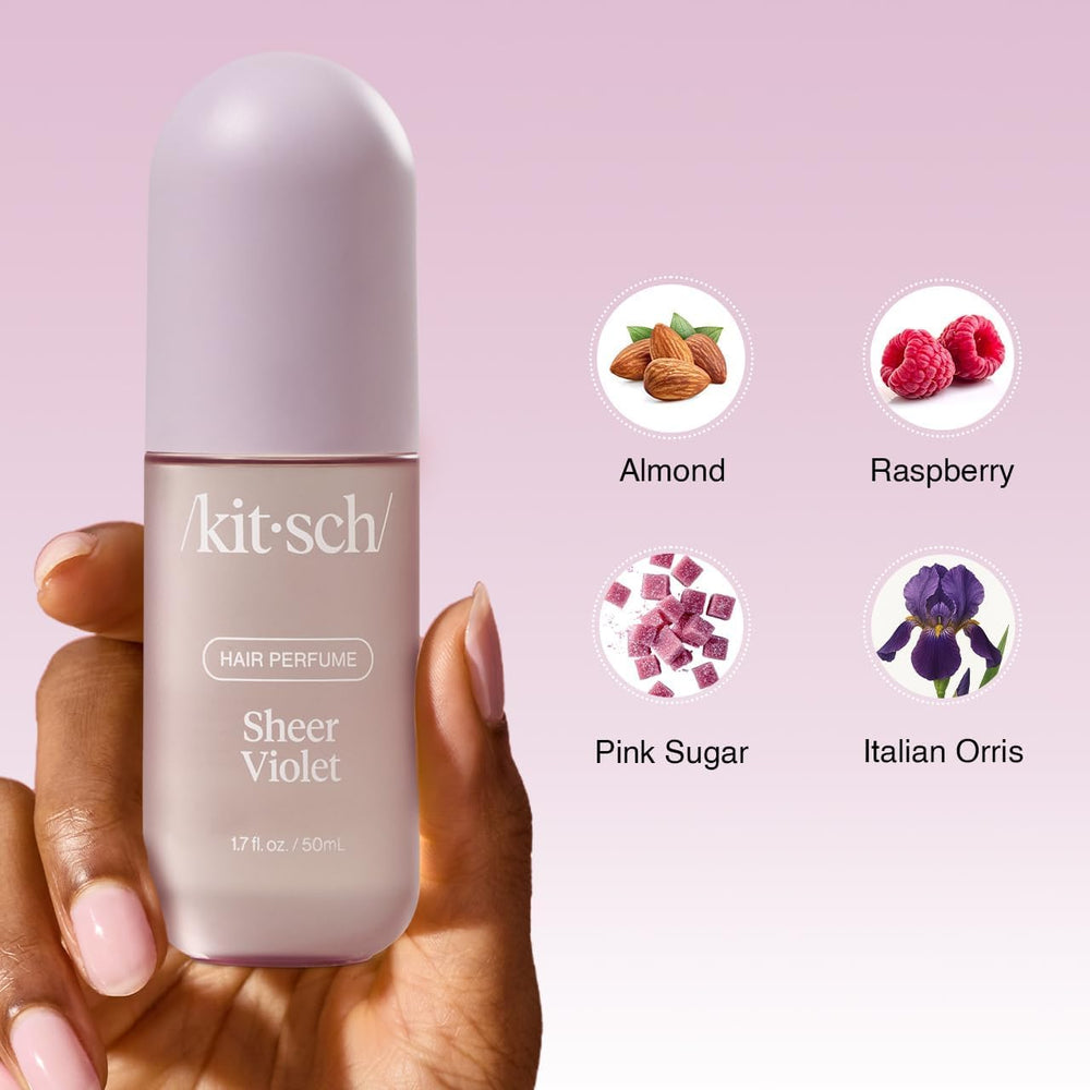 Kitsch Sheer Violet, aplicación en las manos, perfume ligero para uso diario