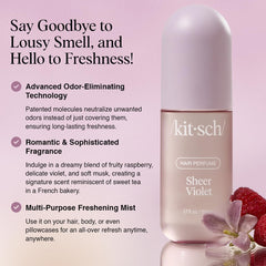 Kitsch Sheer Violet, atomizador, frescura rápida para el cabello en cualquier momento