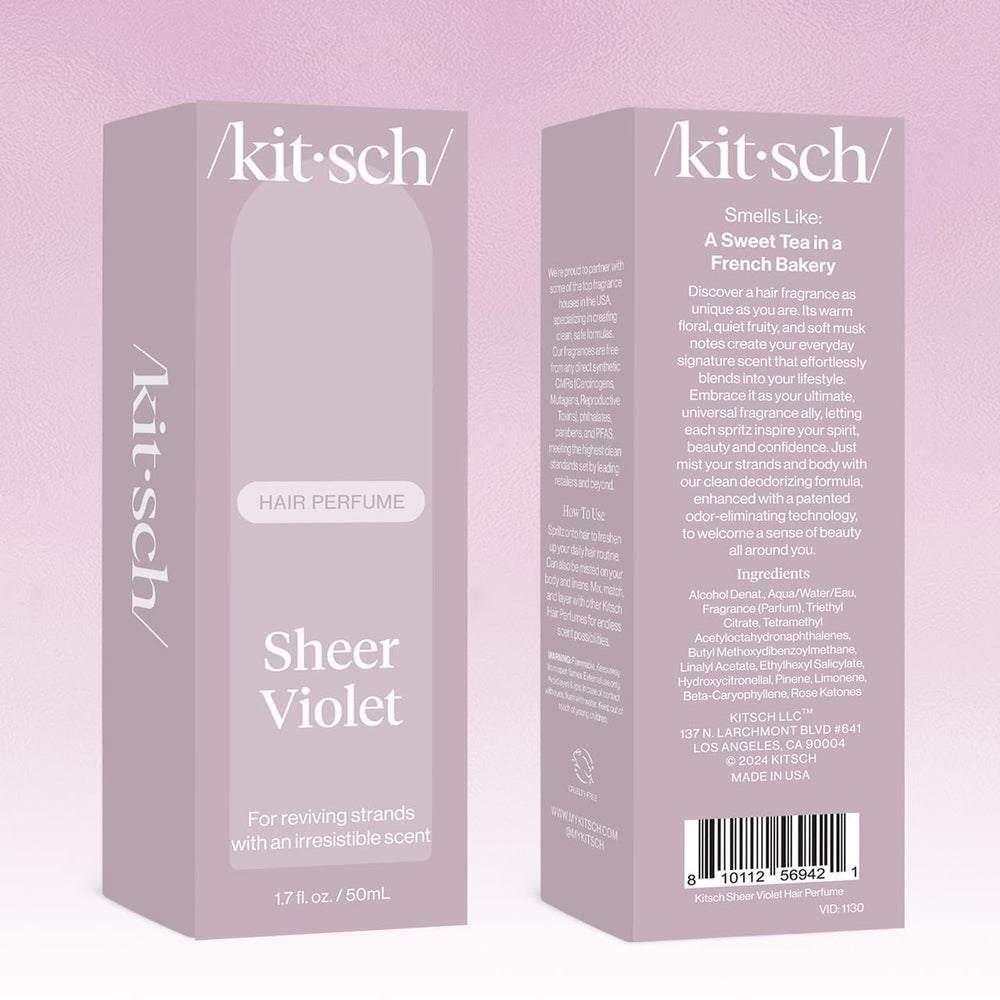 Kitsch Sheer Violet, presentación de viaje, perfecto para retoques rápidos fuera de casa