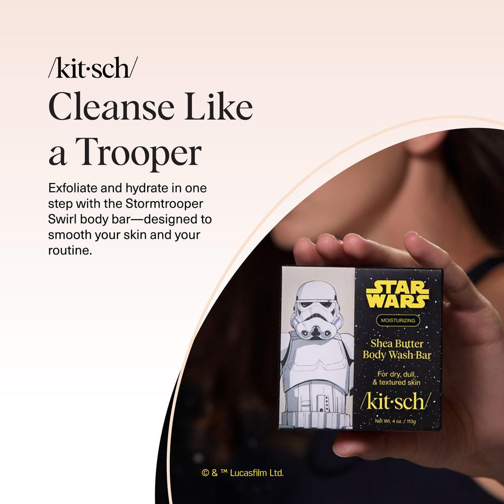 Kitsch colección Star Wars Stormtrooper, diseño remolino, cuidado diario para piel suave.