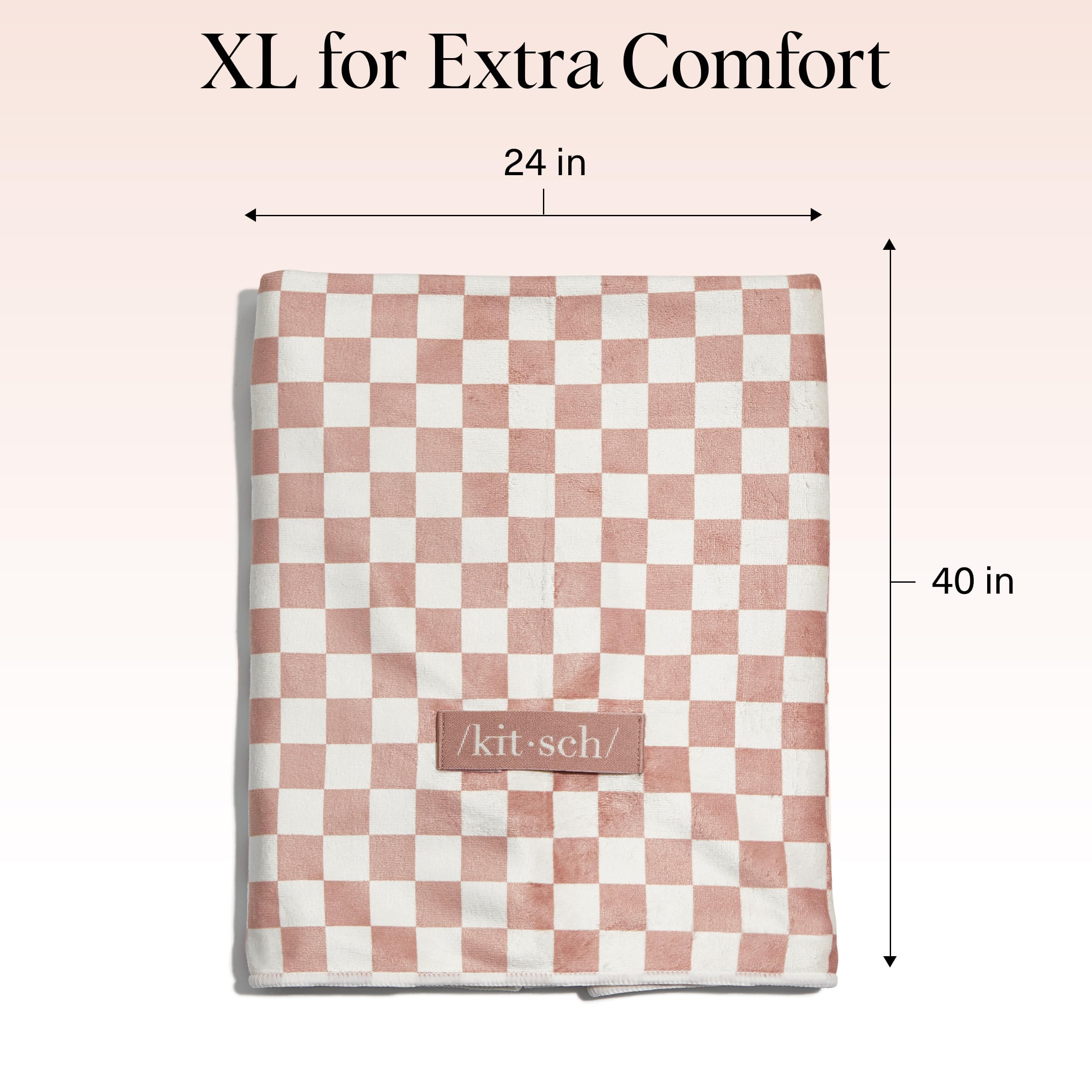 Toalla XL con diseño terracota de cuadros, ideal para cabello grueso o rizado.