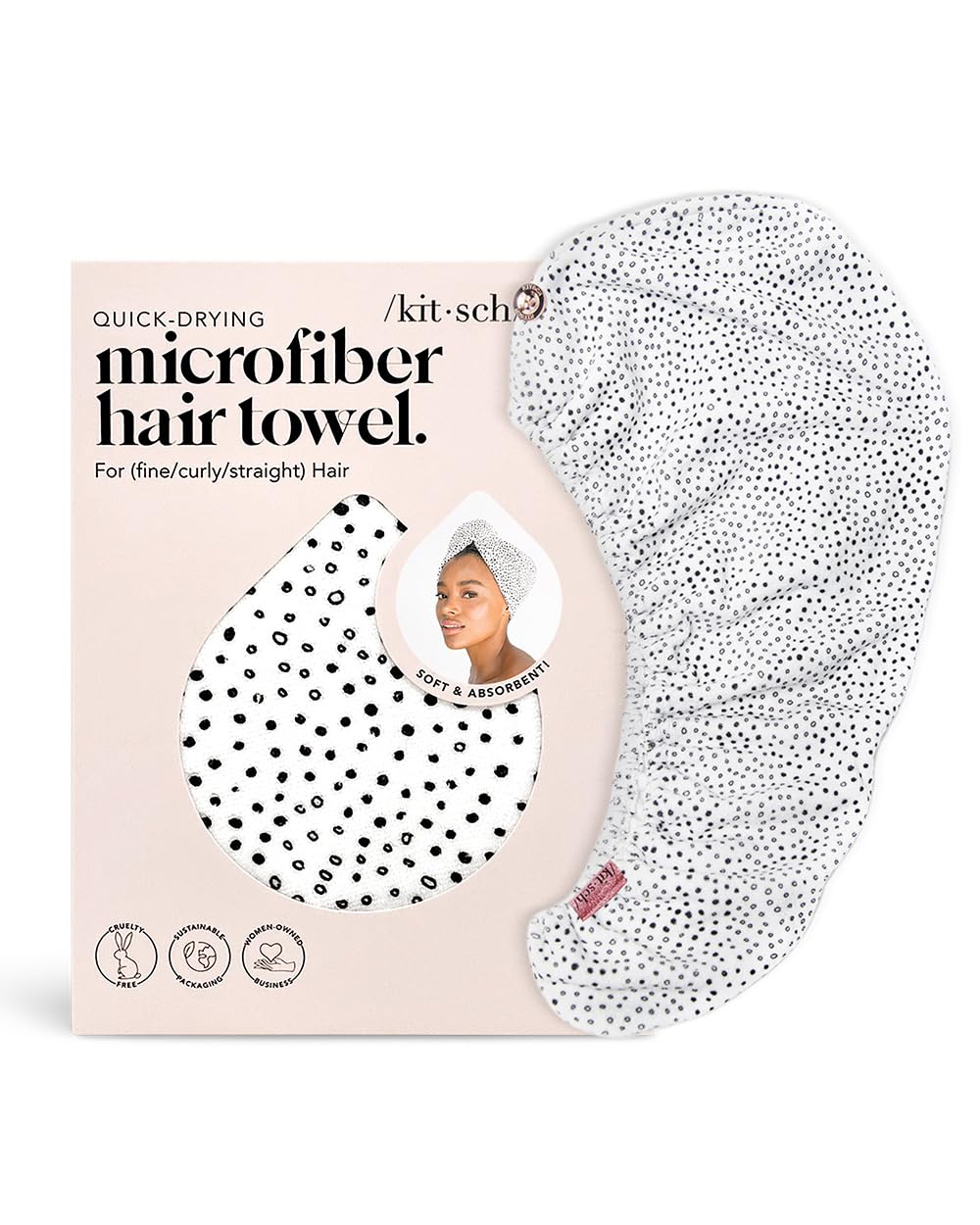 Kitsch: toalla para secado rápido del cabello húmedo, ahorro de tiempo