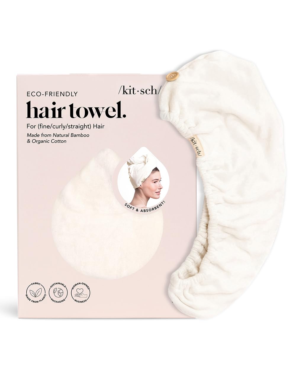 Kitsch toalla microfibra, absorción rápida para cabello mojado y cómodo.