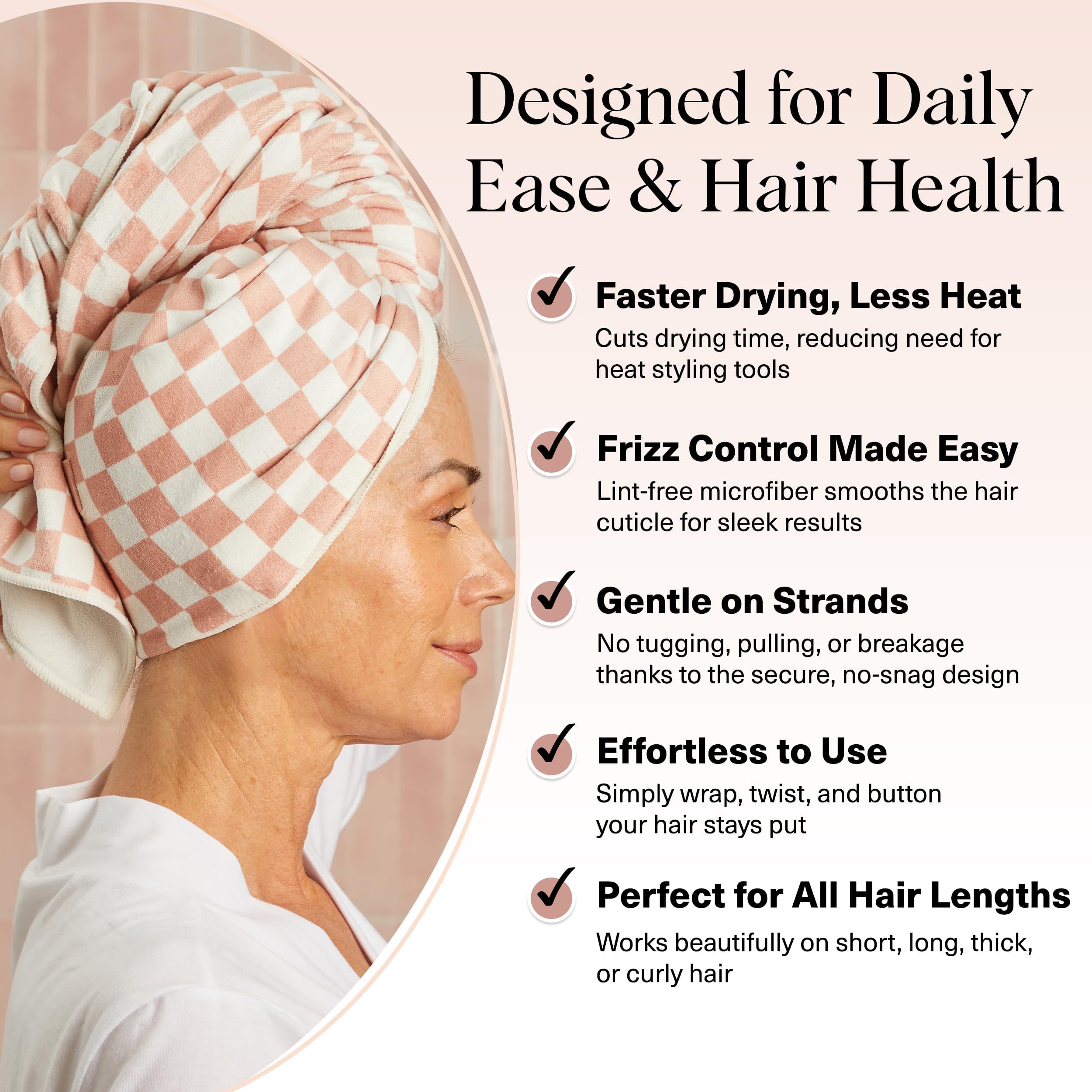 Kitsch toalla microfibra antiencrespamiento protege el cabello y reduce el encrespamiento.