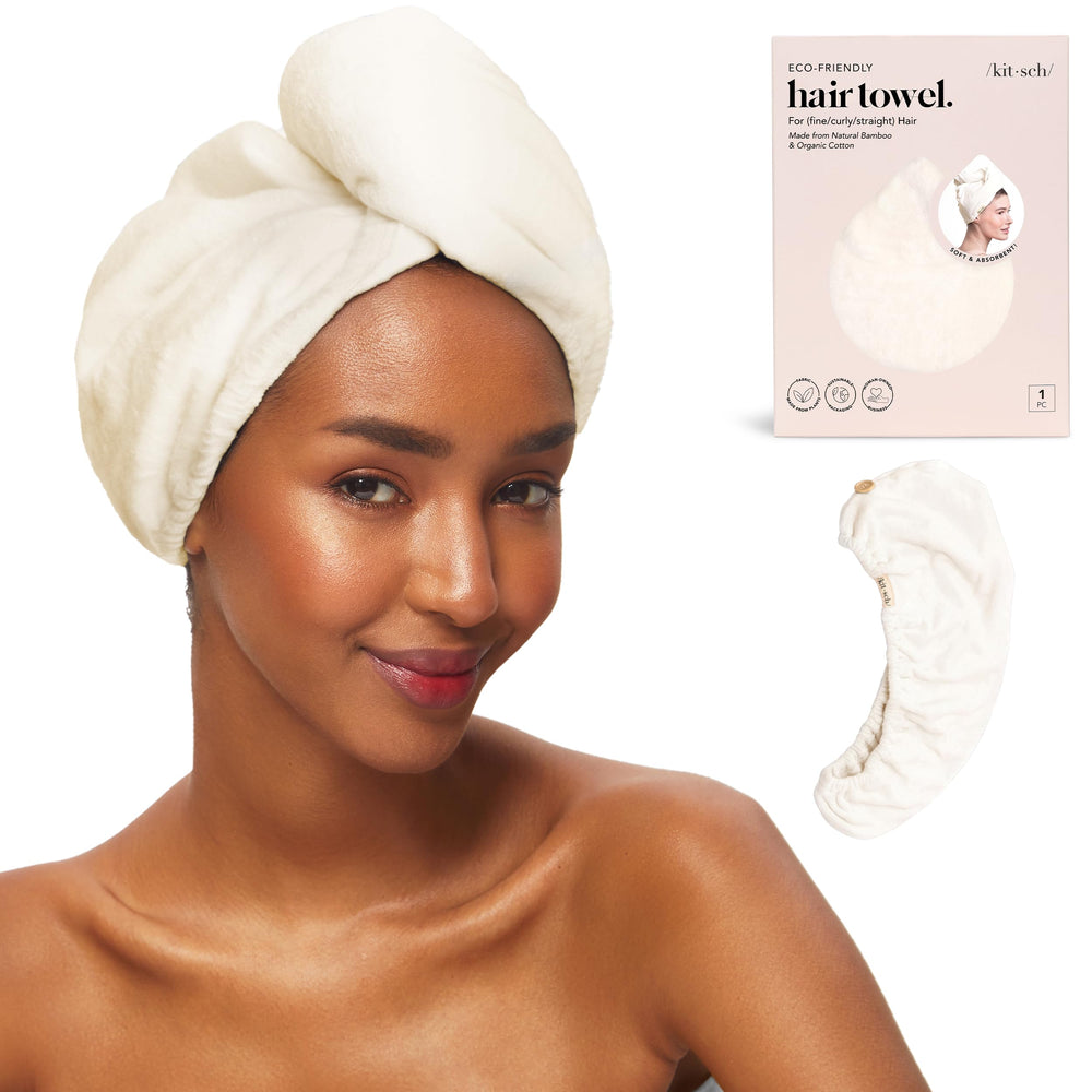Kitsch toalla microfibra en turbante, secado rápido y suave para el cabello.