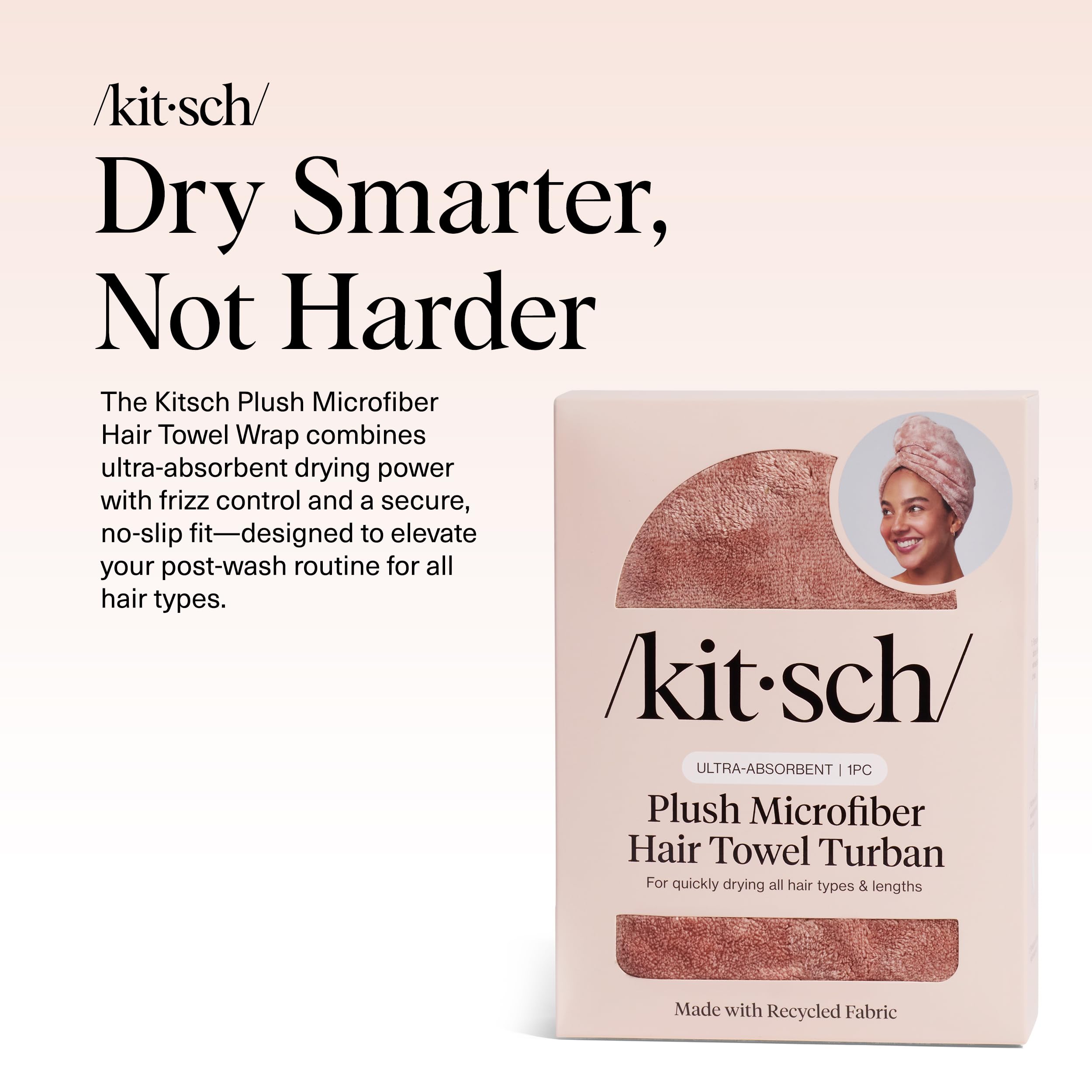 Kitsch toalla microfibra terracota control del encrespamiento para rizos