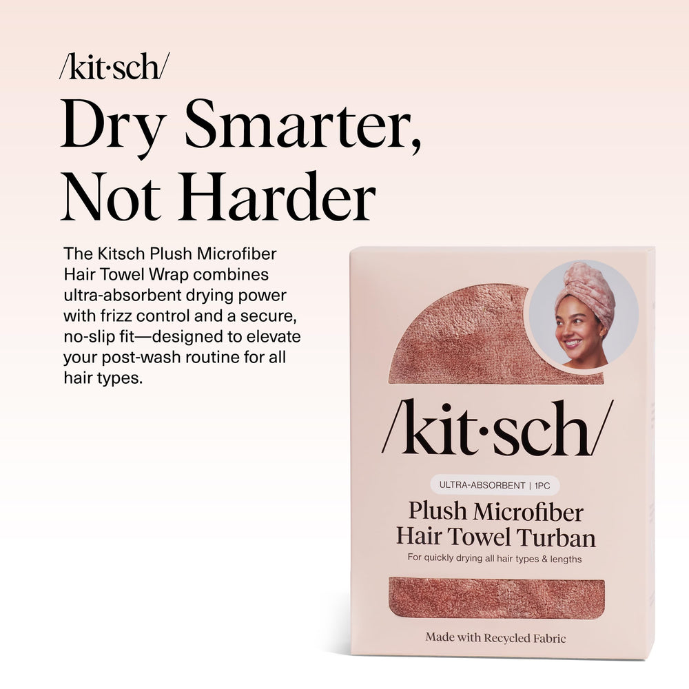 Kitsch toalla microfibra terracota control del encrespamiento para rizos
