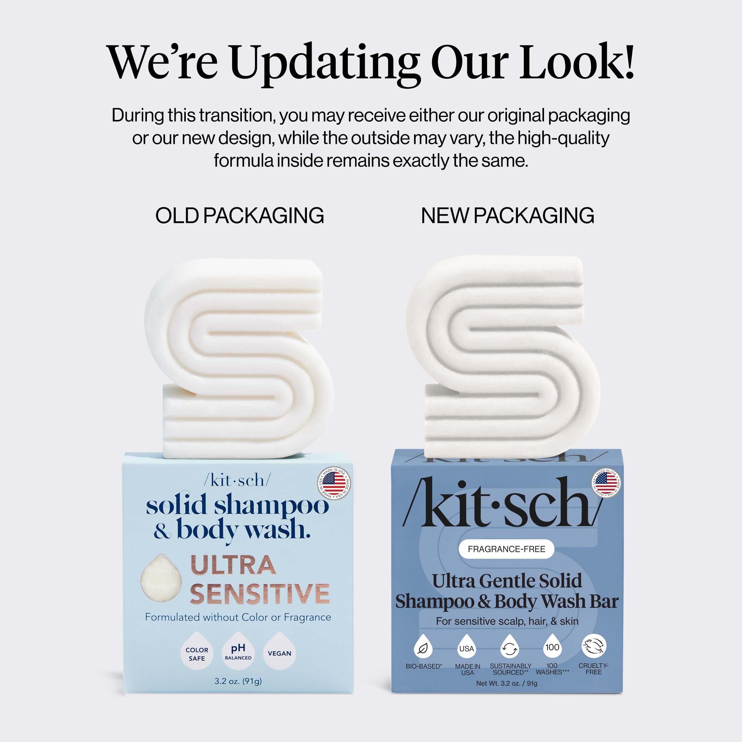 Kitsch Ultra-Sensitive 2-in-1 bar US-made vegan branding