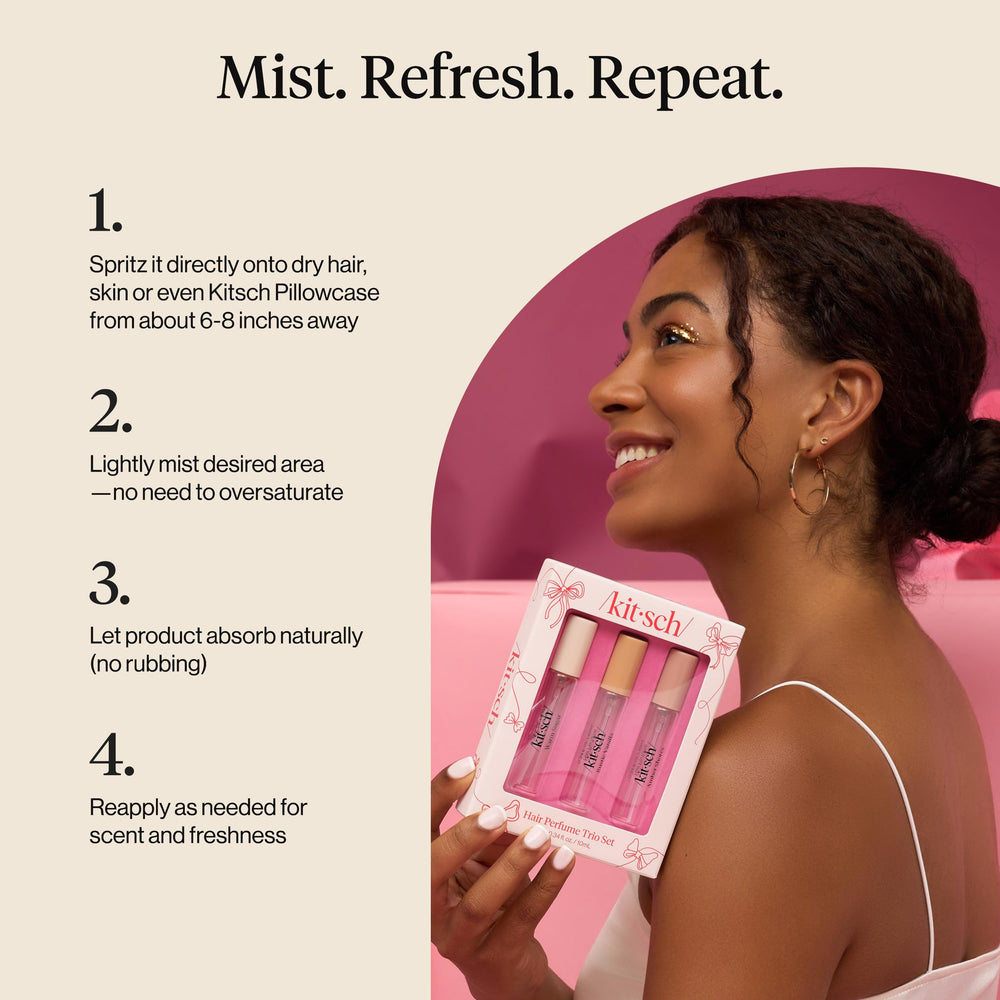 Kitsch uso diario: aplicación rápida en cabello para un aroma ligero.